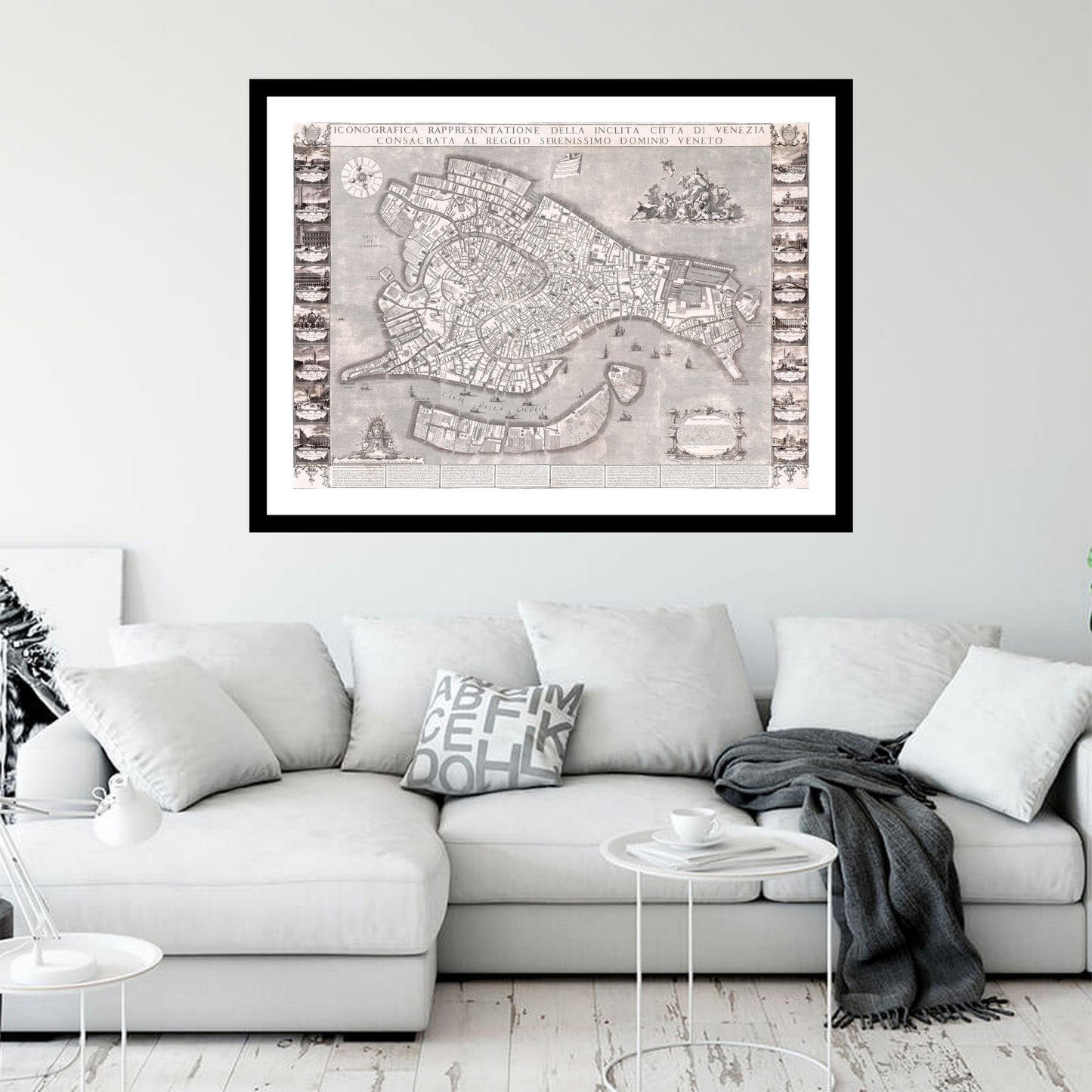 Antique map of Venice from 1729 - art print. Vintage poster from the old maps of Italy collection