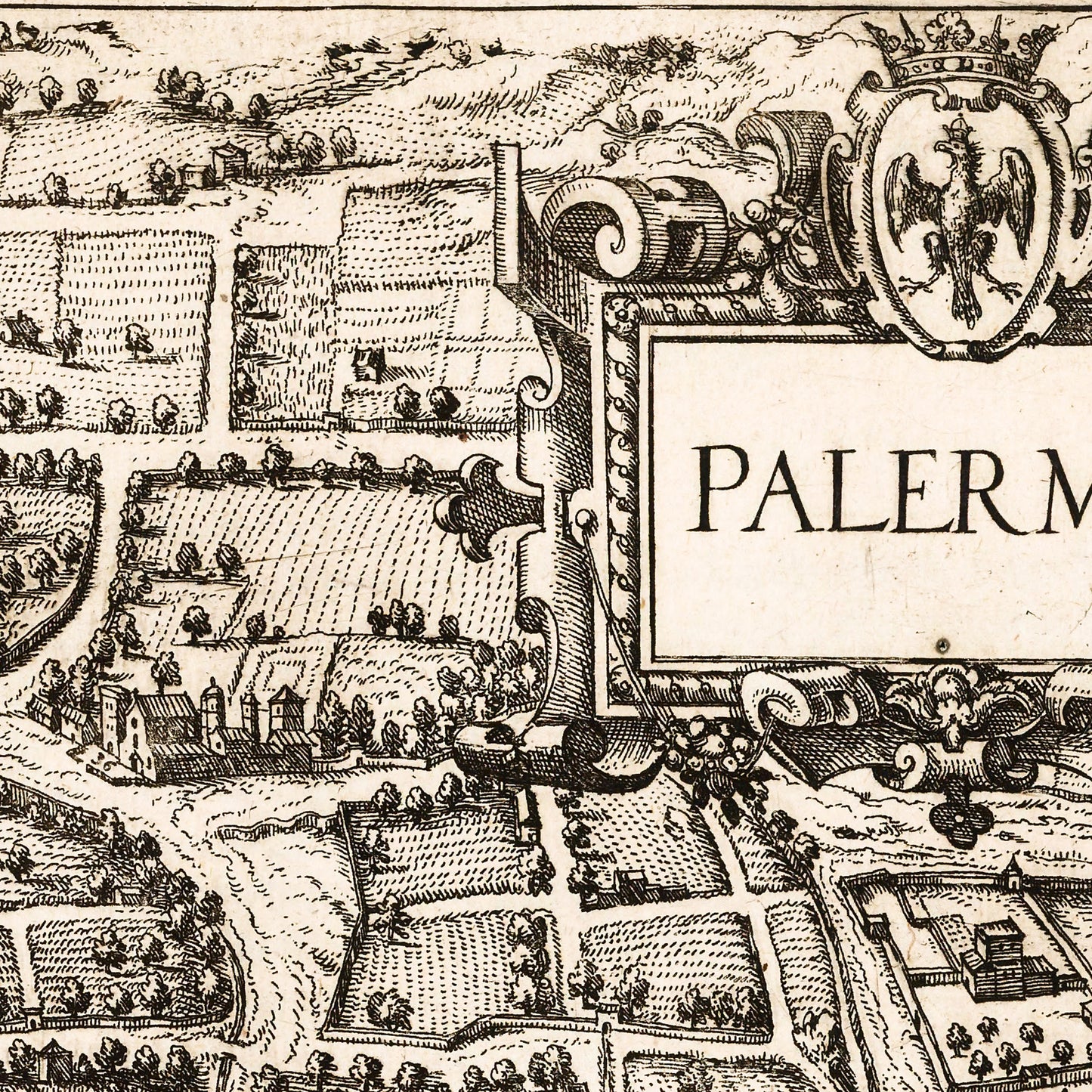 Palermo Italy 1588 - Old Antique Map - Art Print