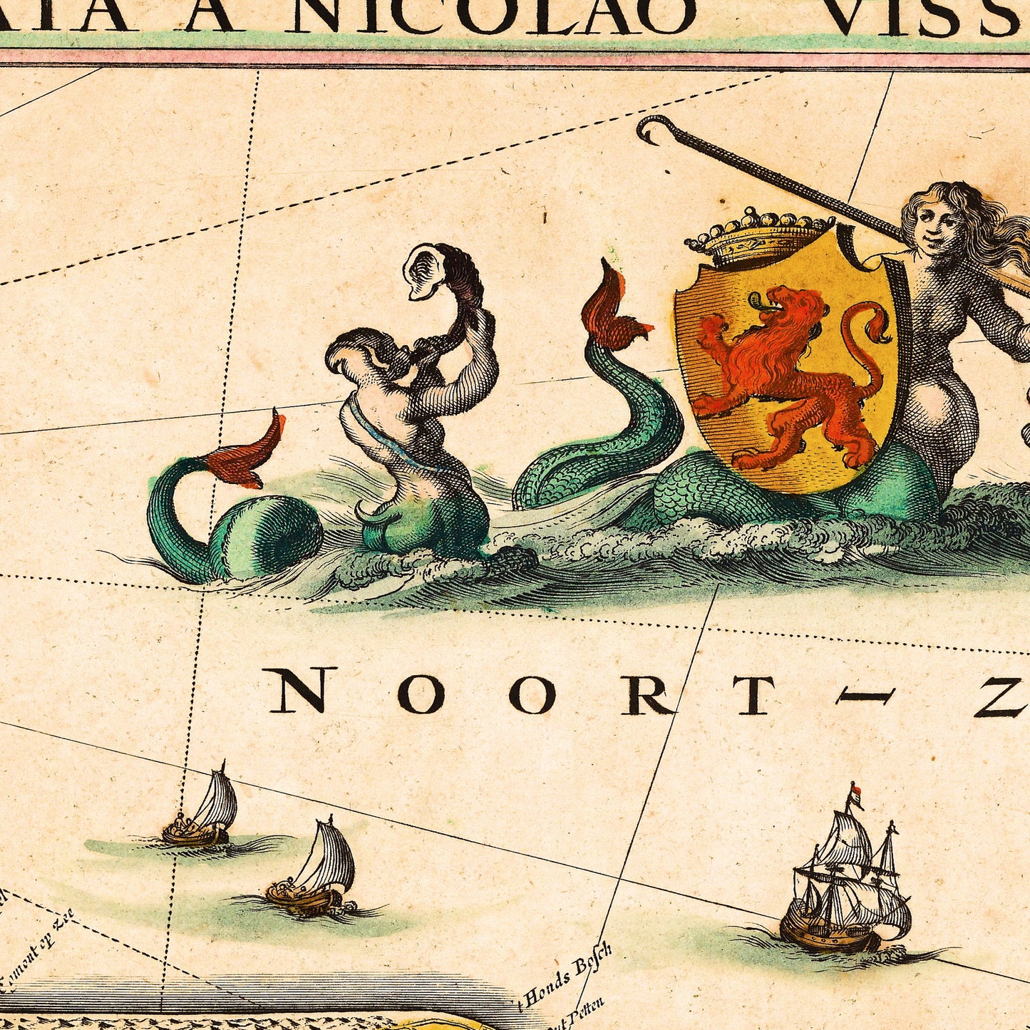 Amsterdam Netherlands 1690 - Old Antique Map - Art Print