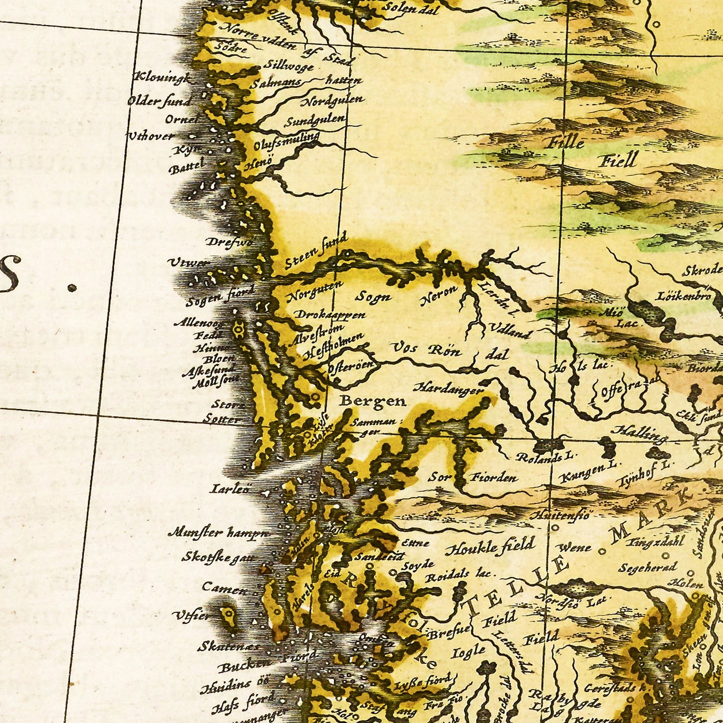 Norway 1665 - Old Antique Map - Art Print