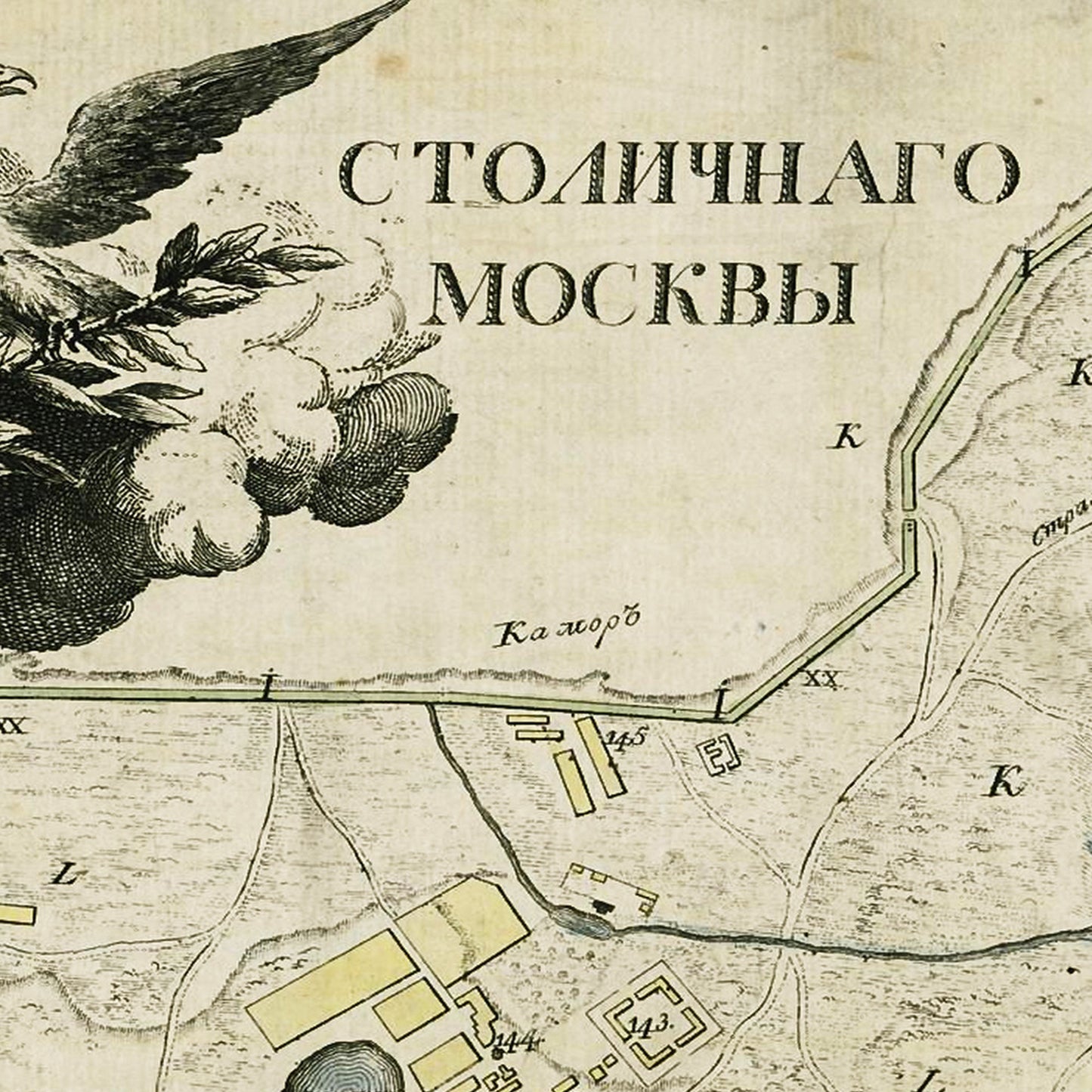 Moscow Russia 1789 - Old Antique Map - Art Print