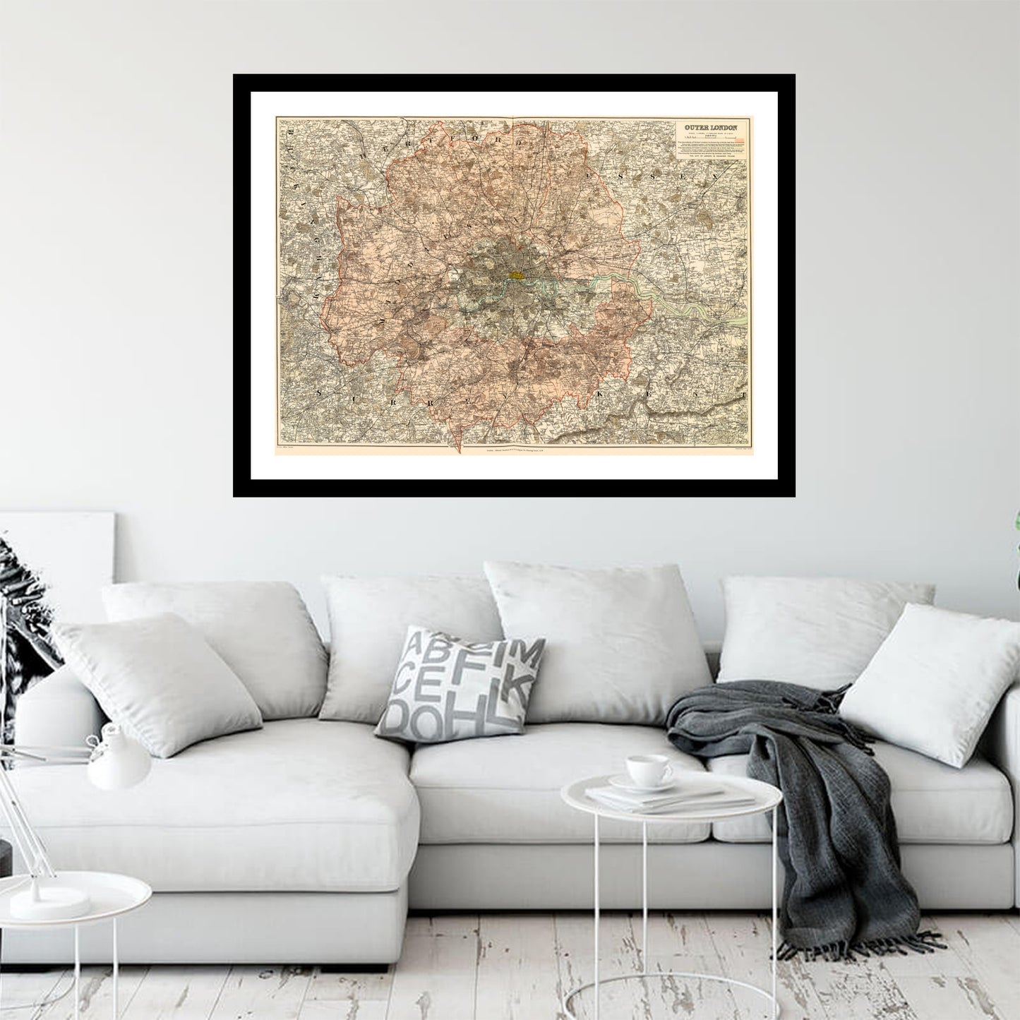 Antique map of London from 1901 - art print. Vintage poster from the old maps of United Kingdom collection