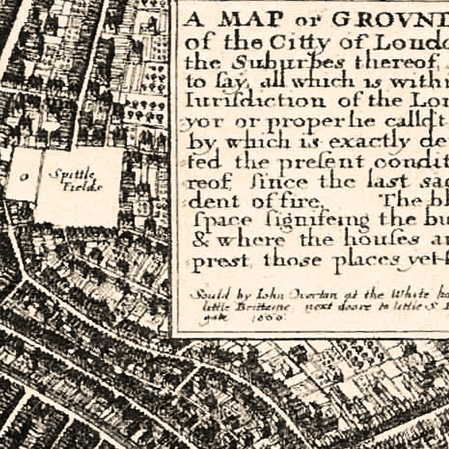 London England UK 1666 - Old Antique Map - Art Print