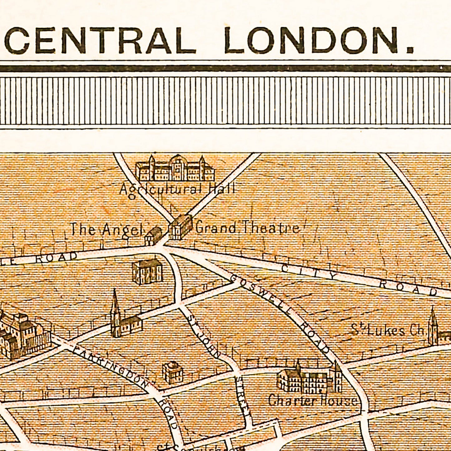 London England UK 1904 - Old Antique Map - Art Print