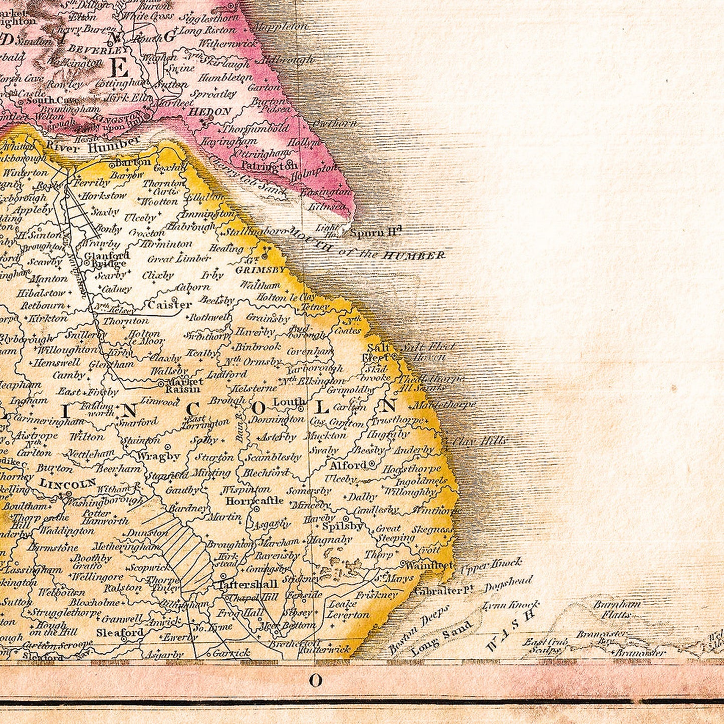 Northern England UK 1818 - Old Antique Map - Art Print