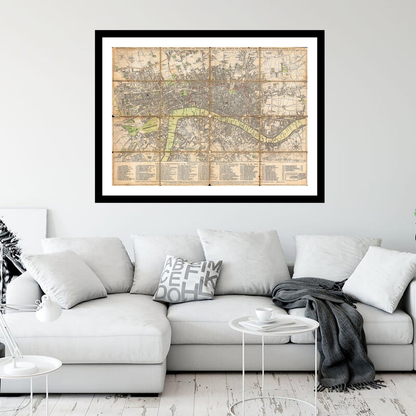 Antique map of London from 1795 - art print. Vintage poster from the old maps of United Kingdom collection