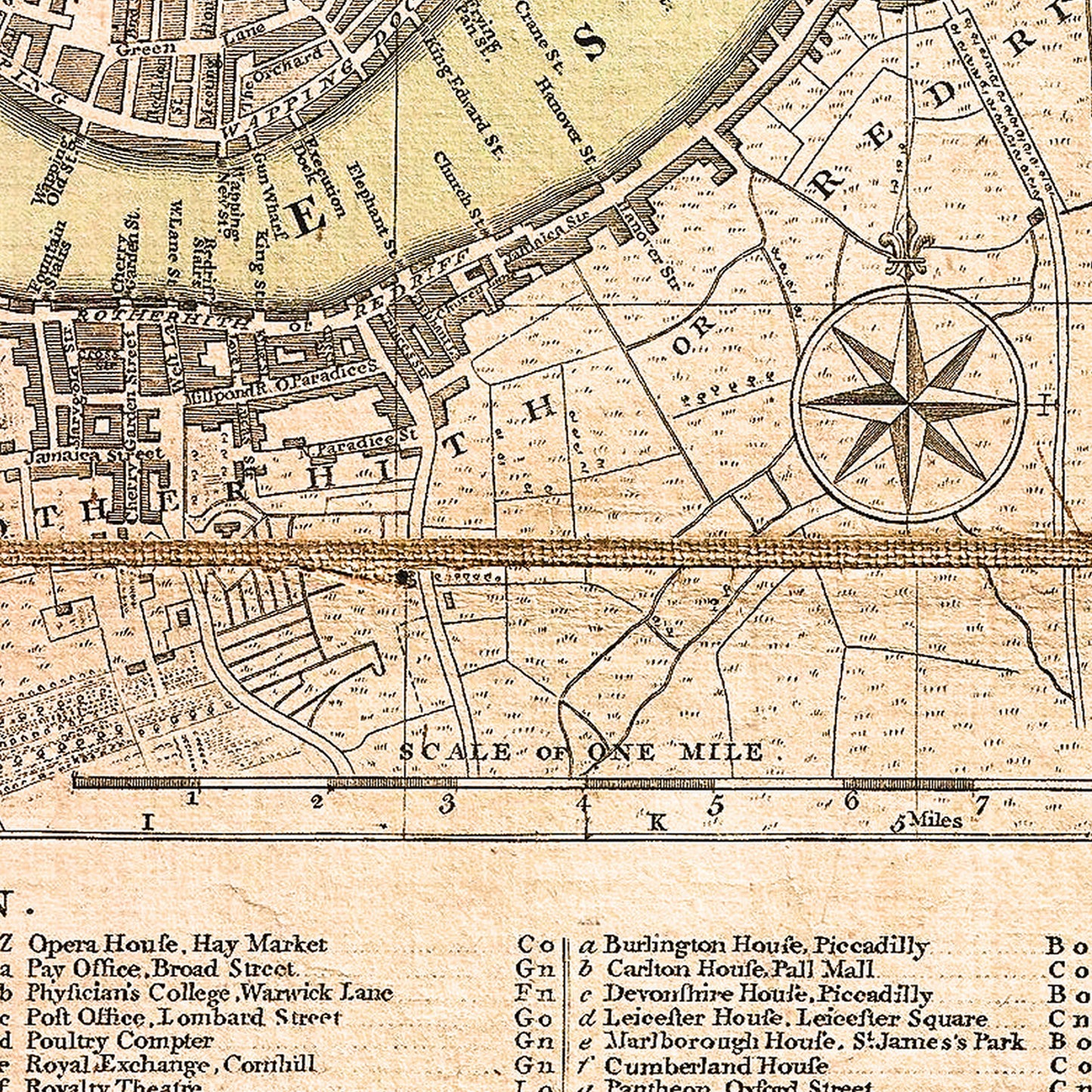 London England UK 1795 - Old Antique Map - Art Print