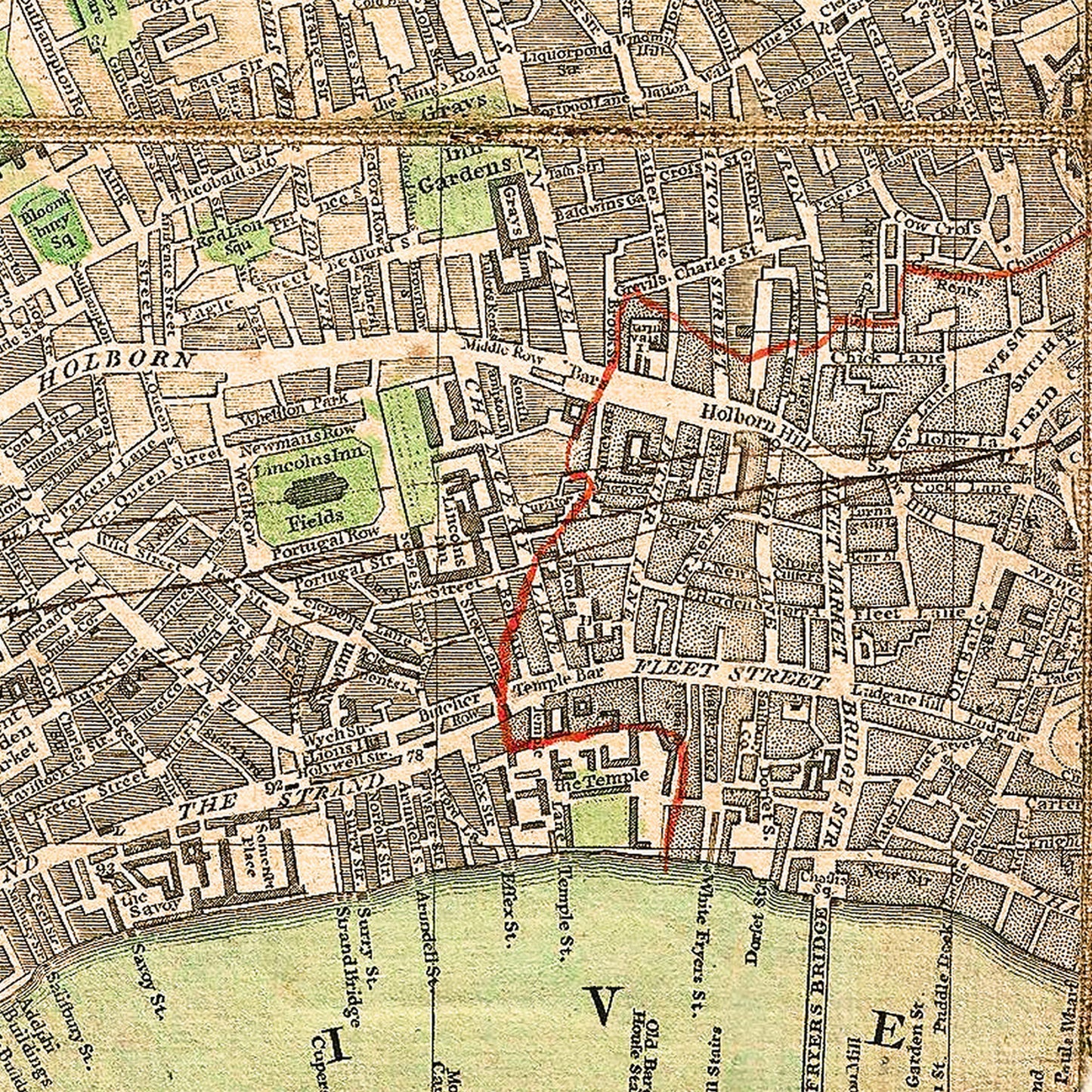 London England UK 1795 - Old Antique Map - Art Print