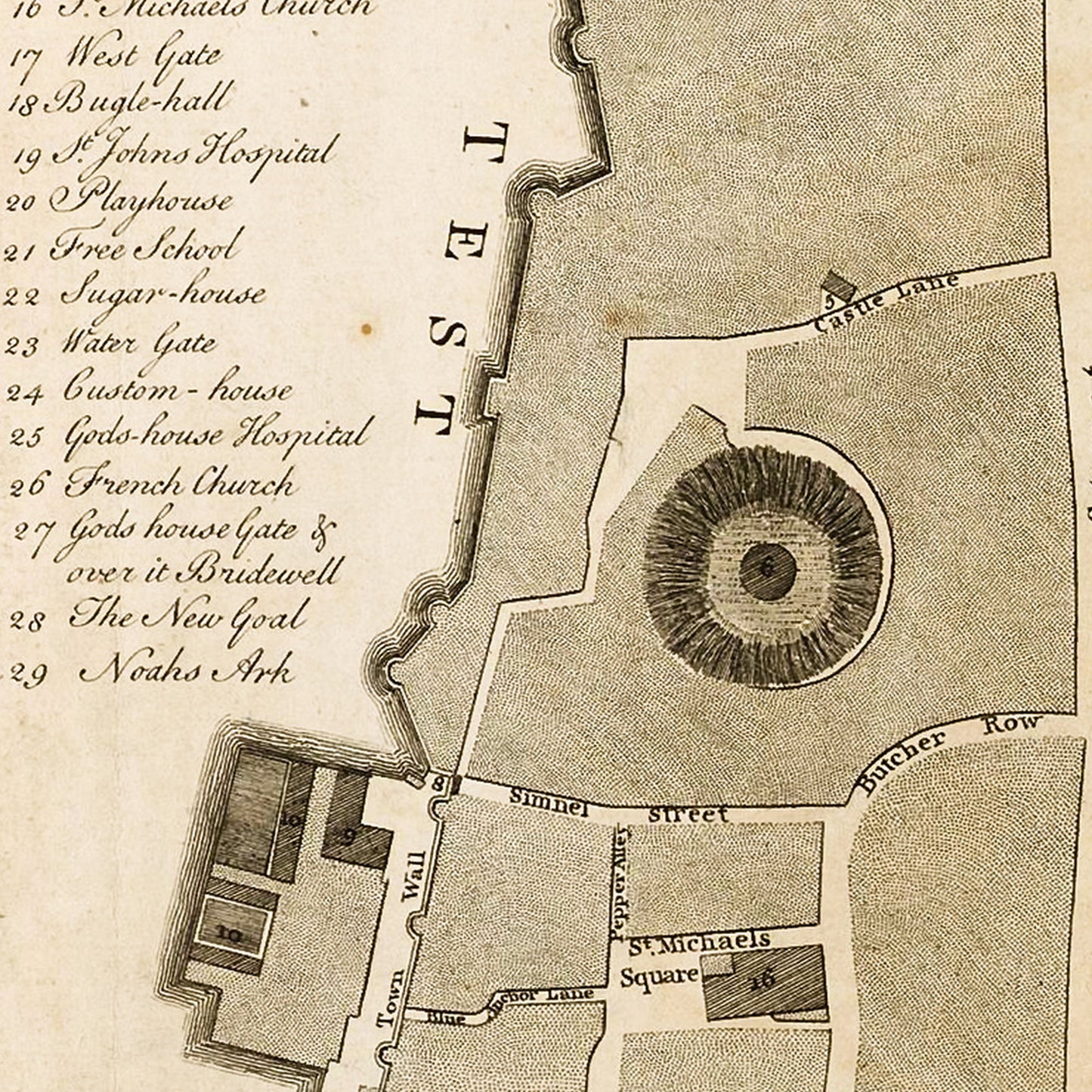 Southampton England UK 1771 - Old Antique Map - Art Print