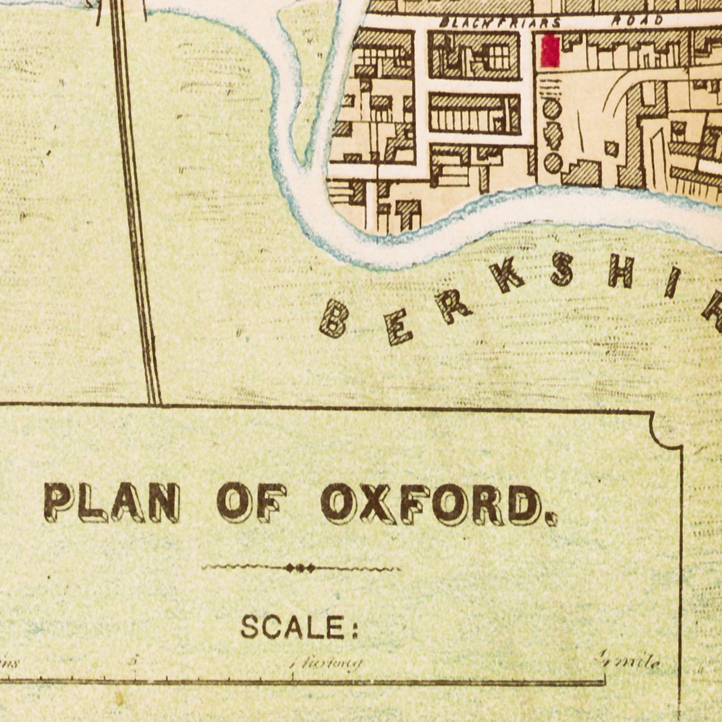 Oxford England UK 1875 - Old Antique Map - Art Print