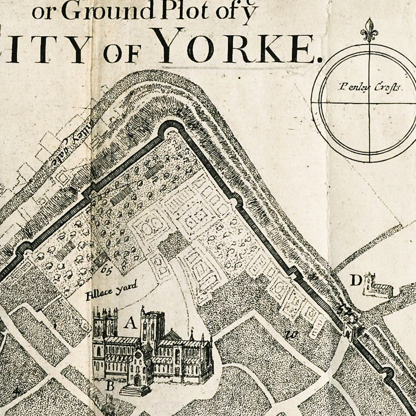 York England UK 1697 - Old Antique Map - Art Print