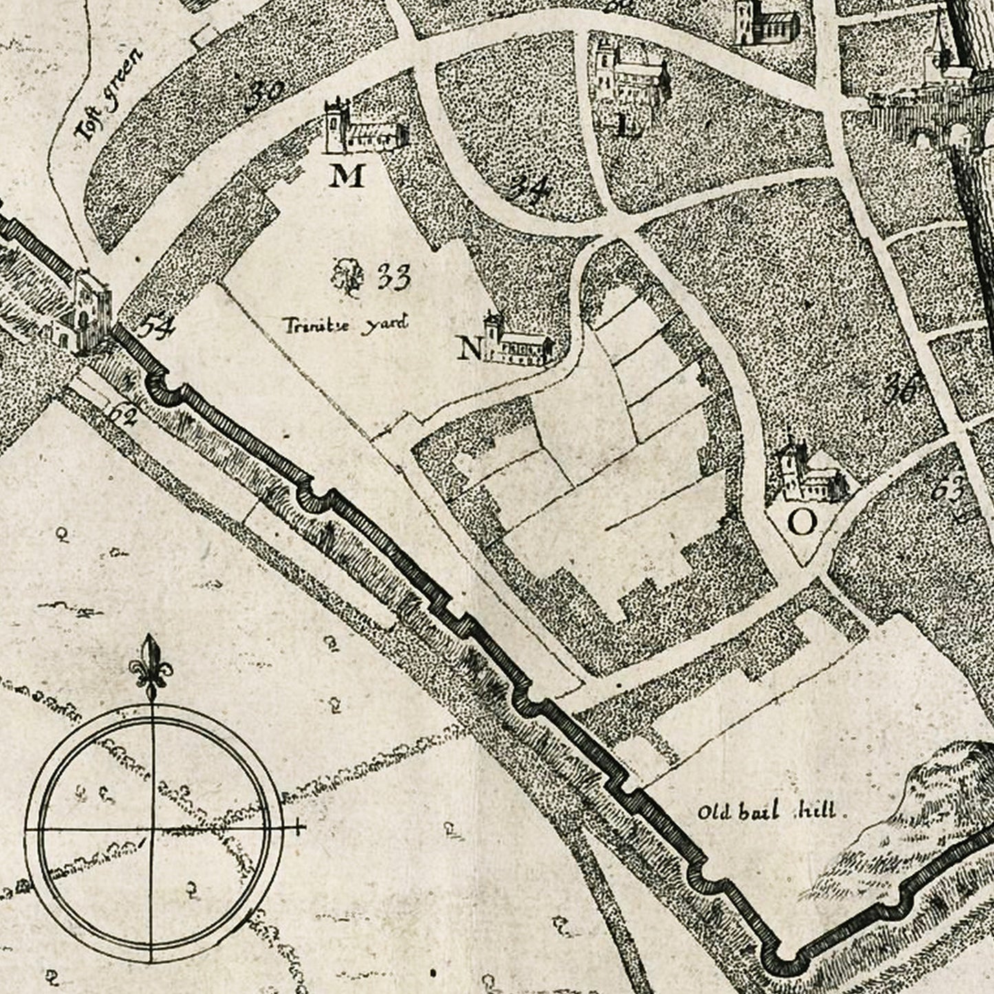 York England UK 1697 - Old Antique Map - Art Print