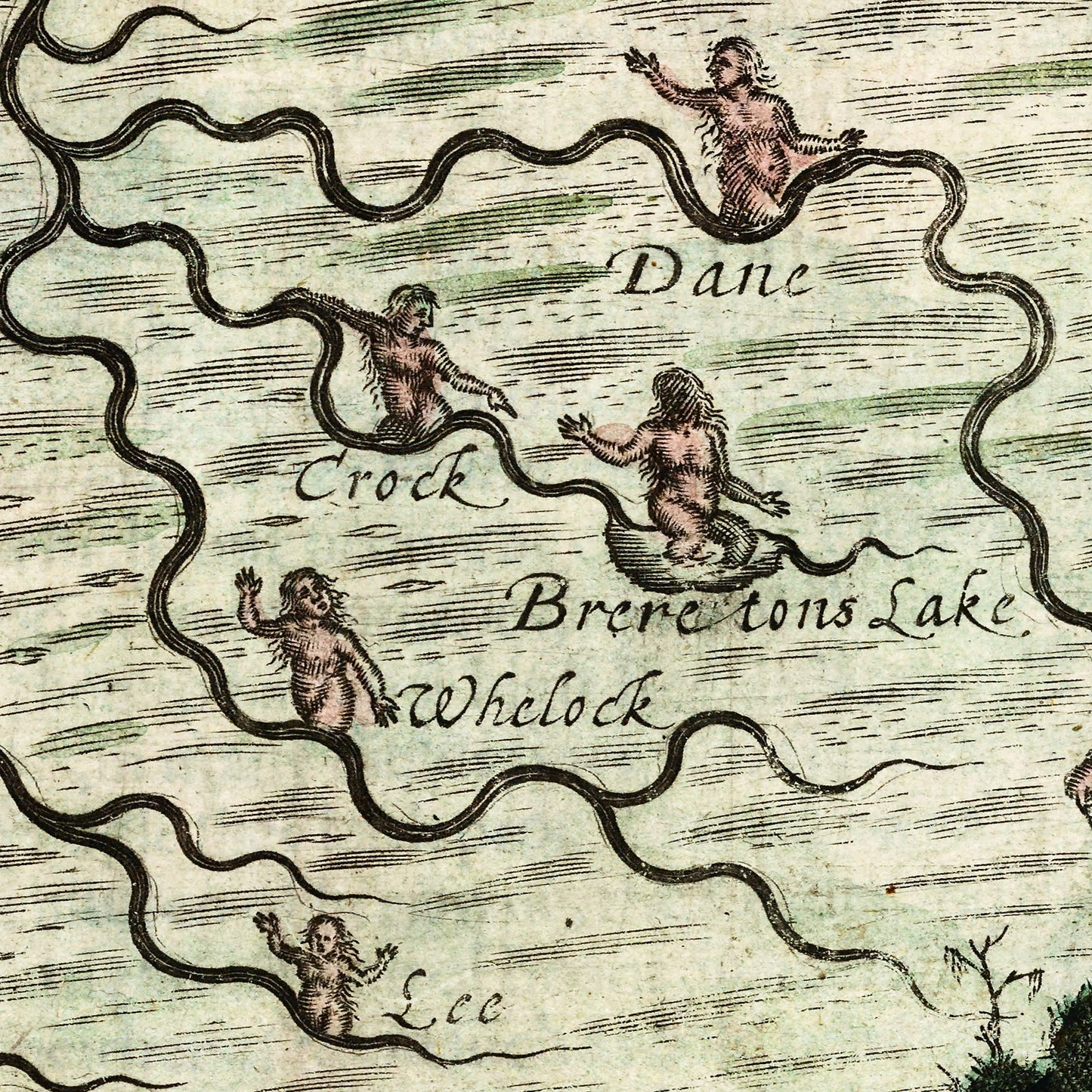 Cheshire England UK 1622 - Old Antique Map - Art Print