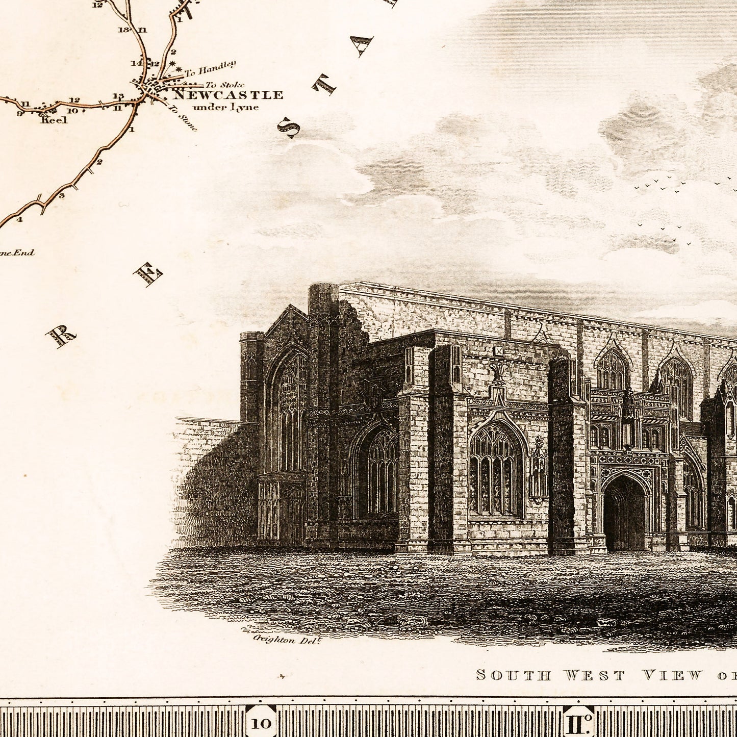 Chester Cheshire England UK 1830 - Old Antique Map - Art Print