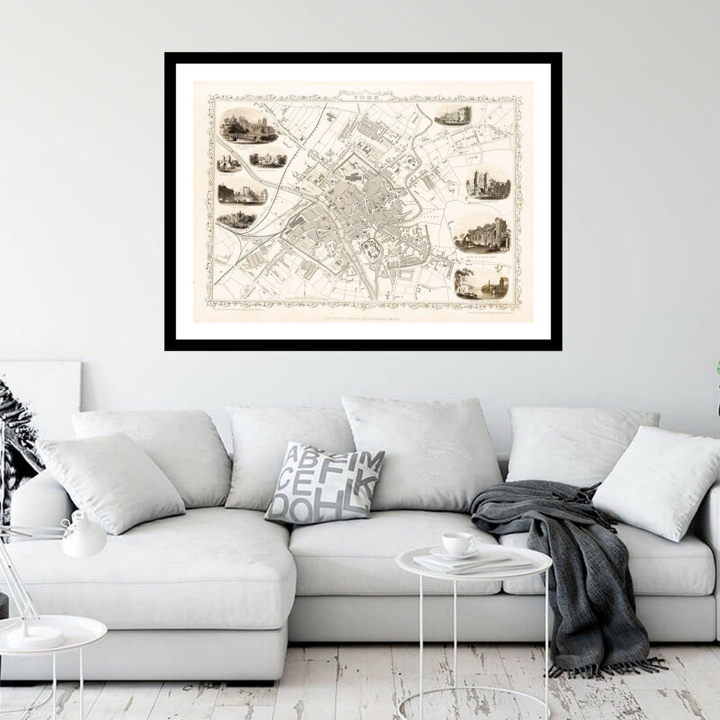 Antique map of York from 1815 - art print. Vintage poster from the old maps of United Kingdom collection
