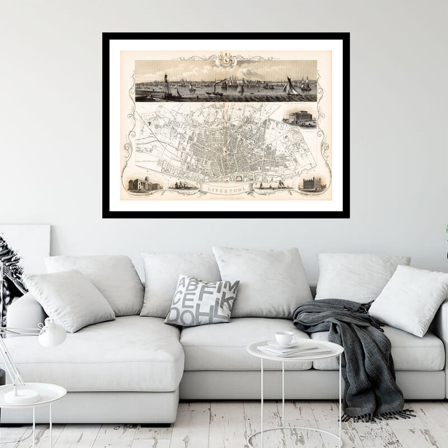 Antique map of Liverpool from 1815 - art print. Vintage poster from the old maps of United Kingdom collection