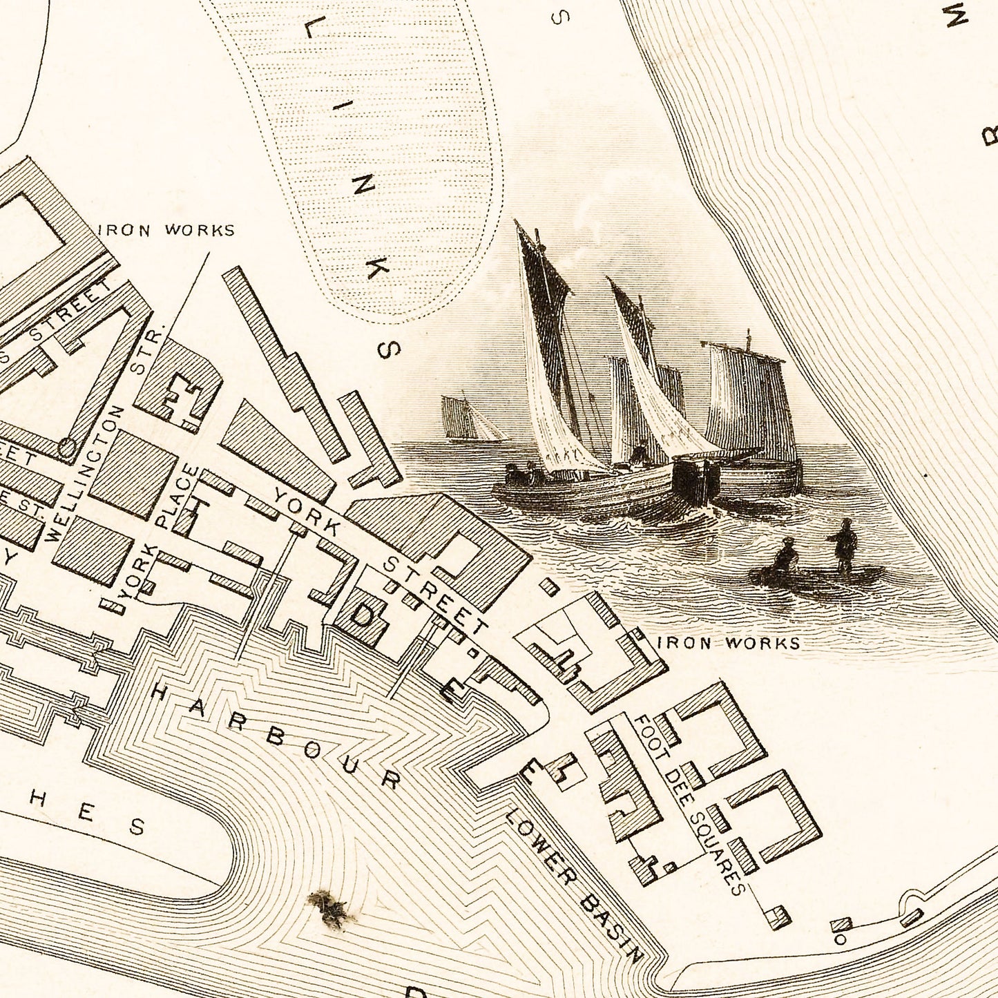 Aberdeen Scotland UK 1815 - Old Antique Map - Art Print