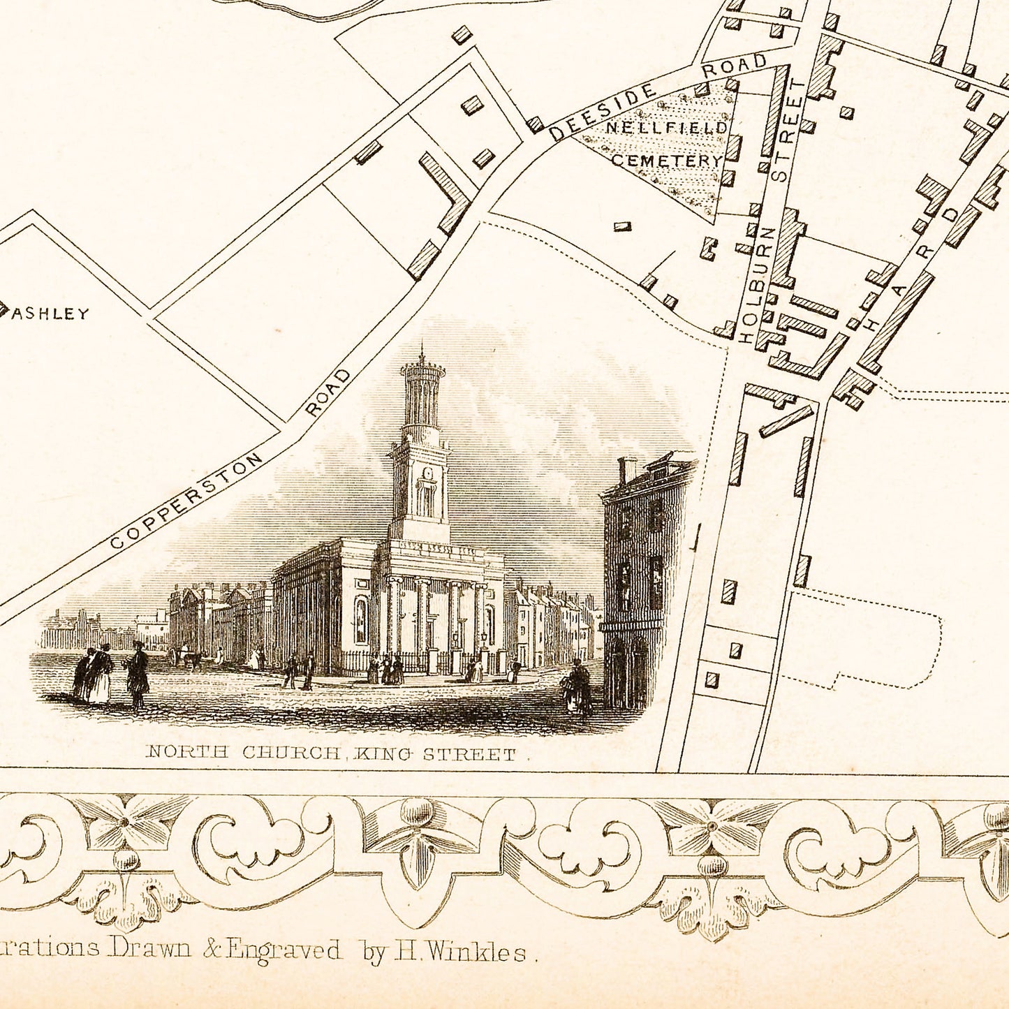 Aberdeen Scotland UK 1815 - Old Antique Map - Art Print
