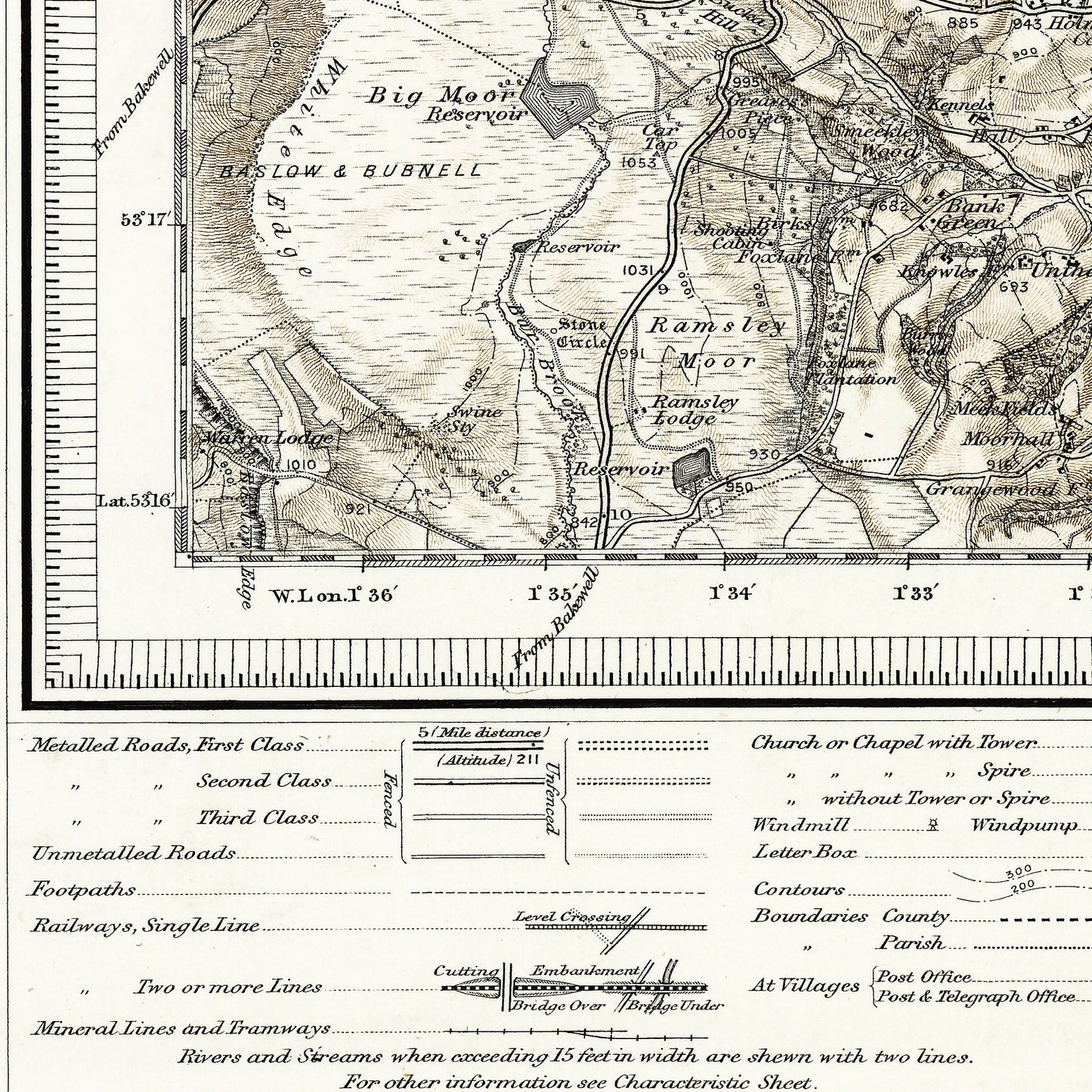 Sheffield England UK 1909 - Old Antique Map - Art Print