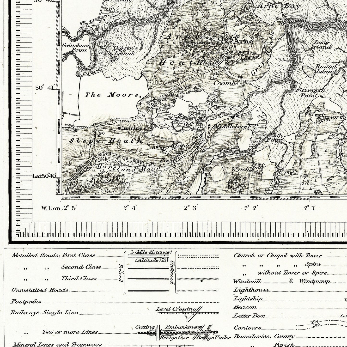 Bournemouth England UK 1904 - Old Antique Map - Art Print