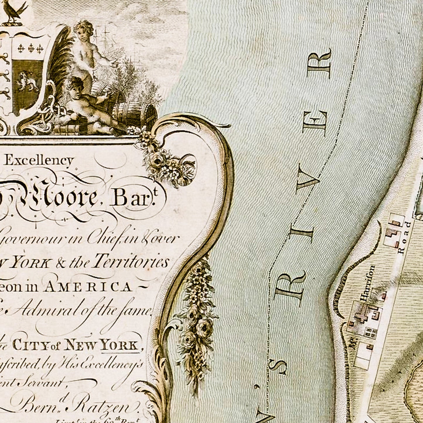 New York USA 1769 - Old Antique Map - Art Print