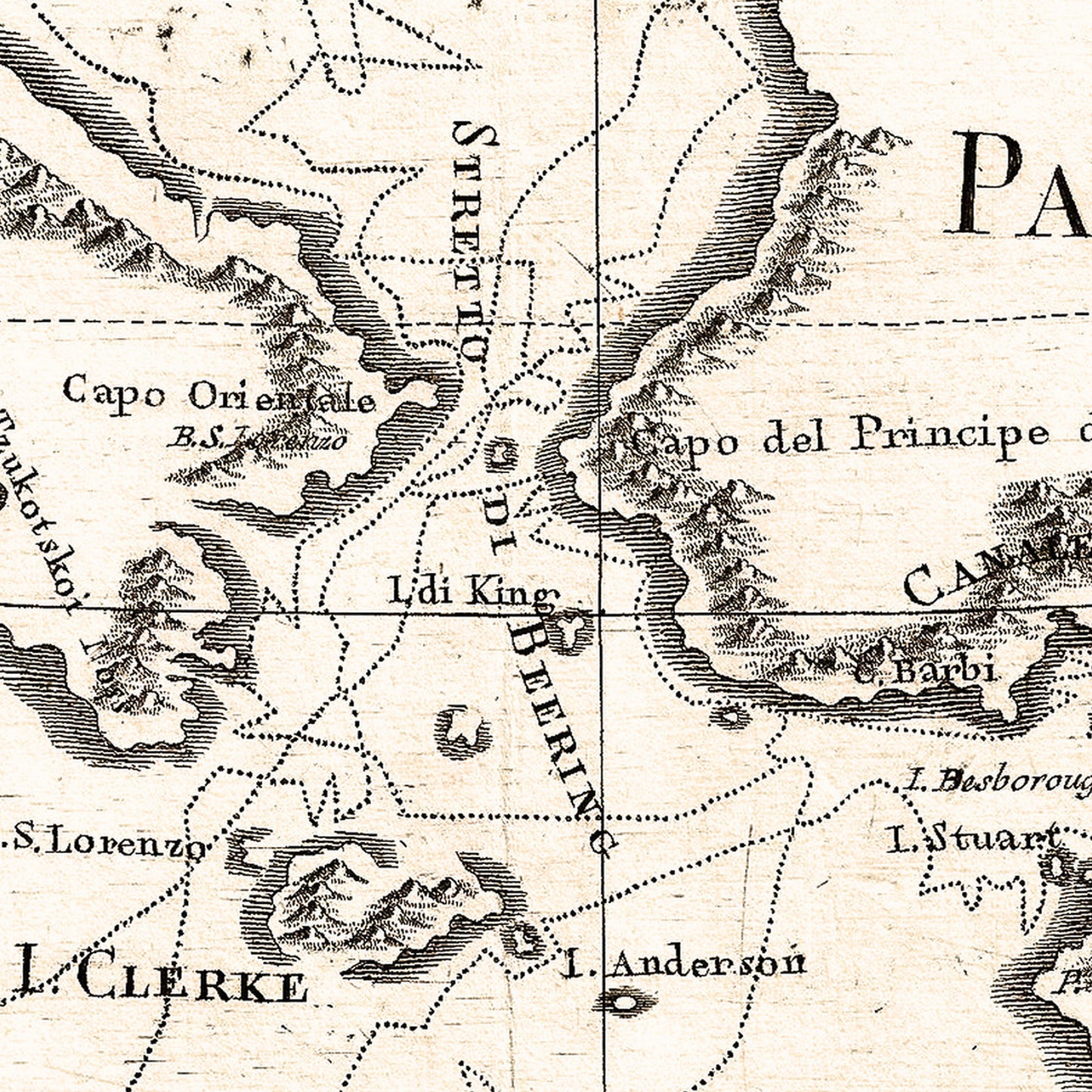 Alaska USA 1798 - Old Antique Map - Art Print