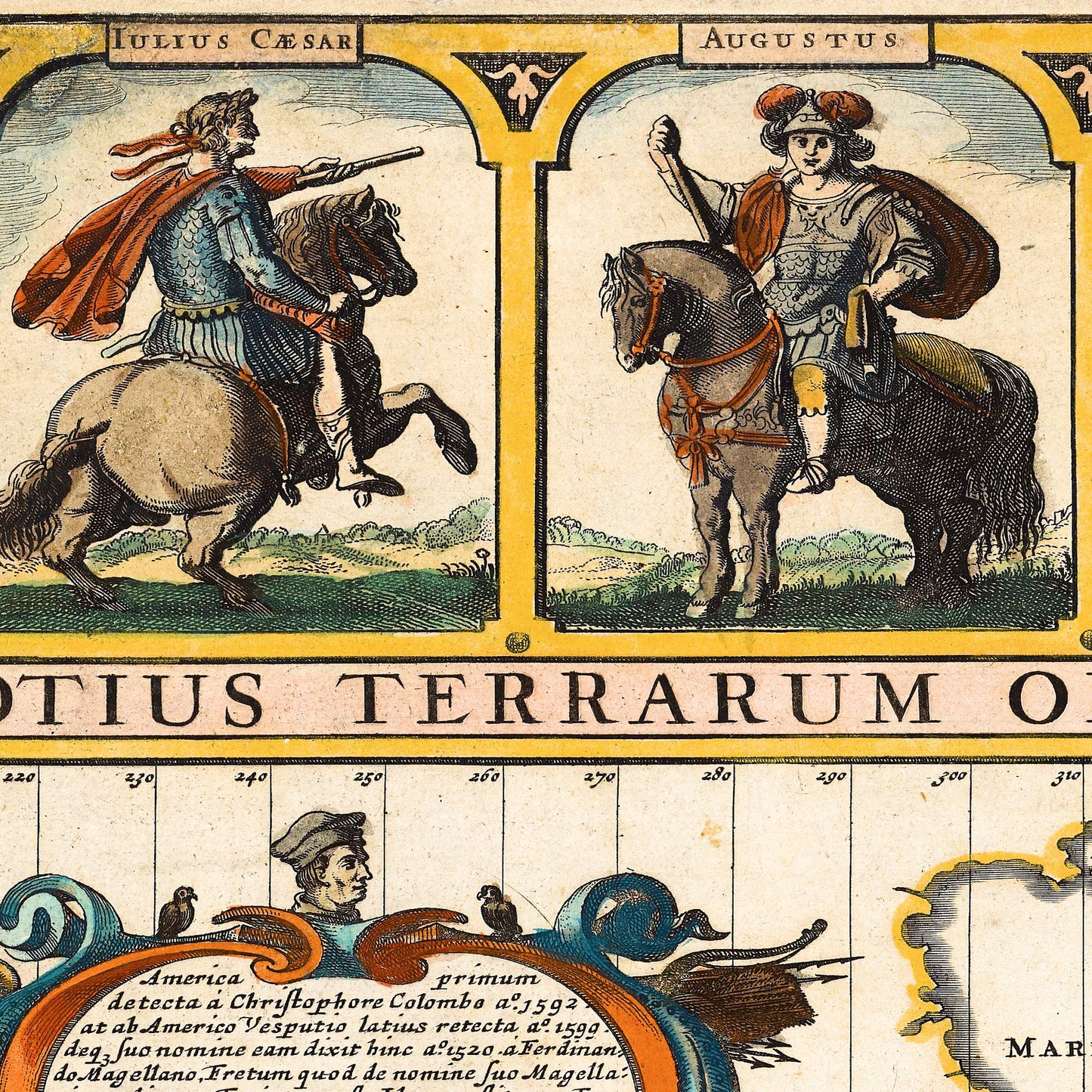 World 1652 - Old Antique Map - Art Print