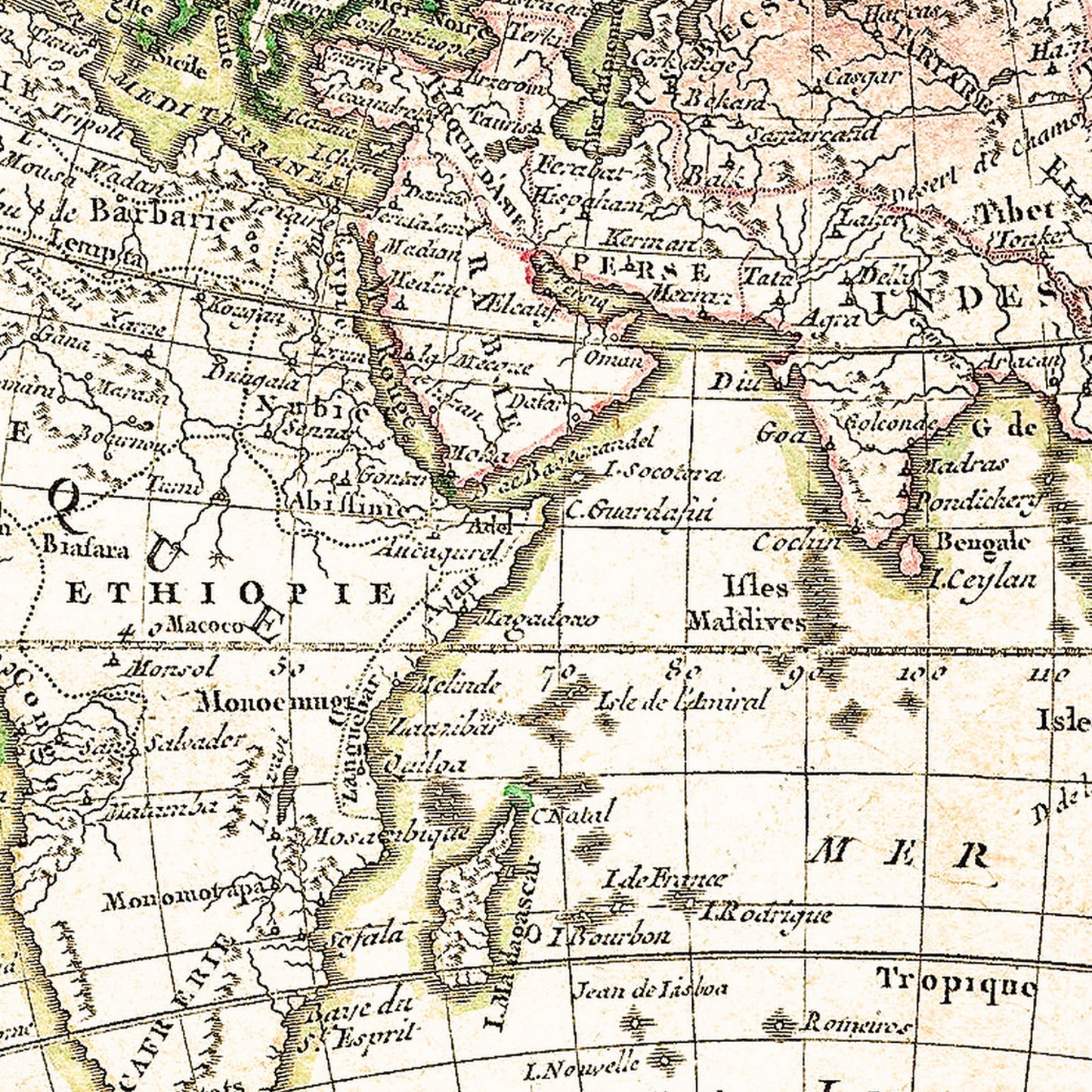 World 1775 - Old Antique Map - Art Print