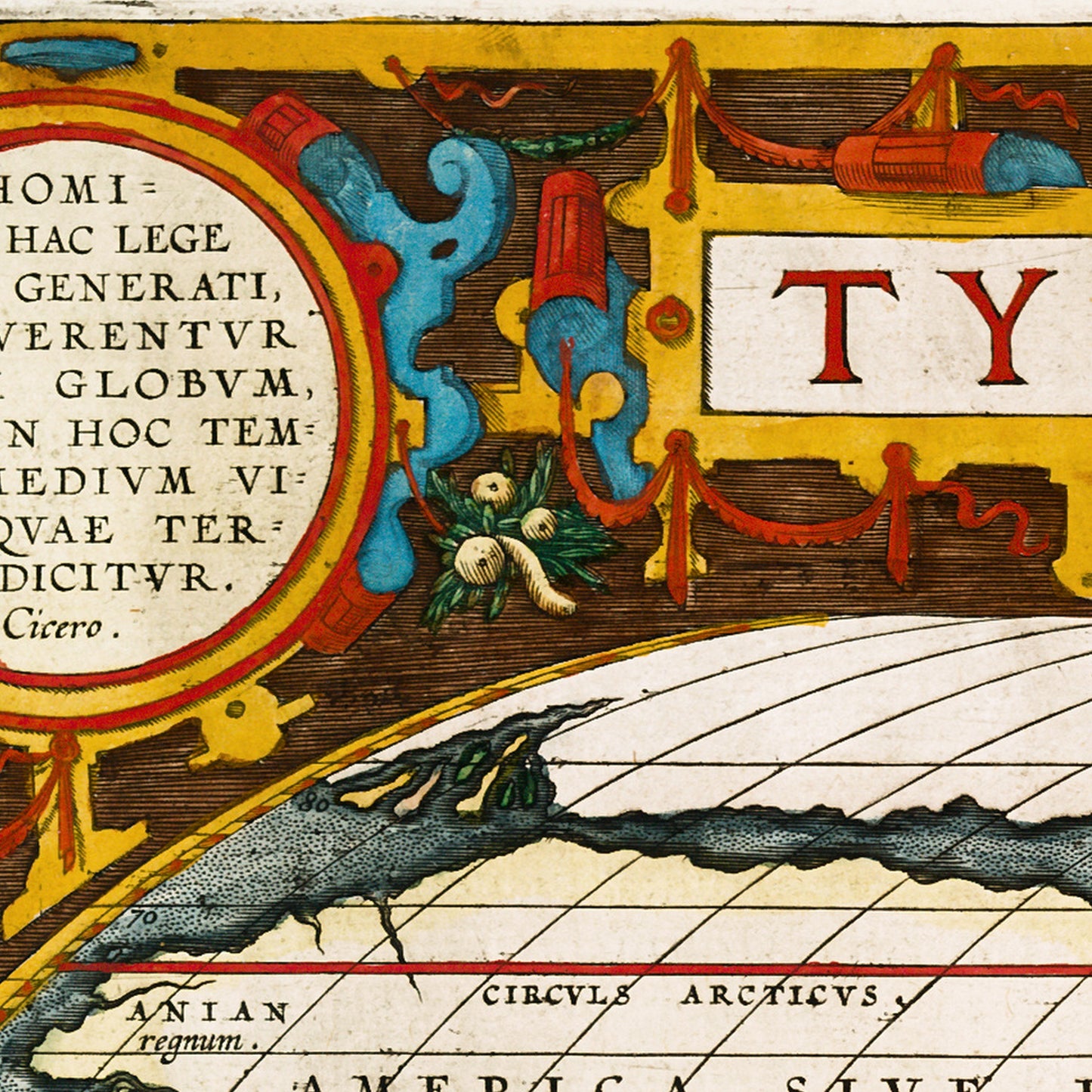 World 1587 - Old Antique Map - Art Print