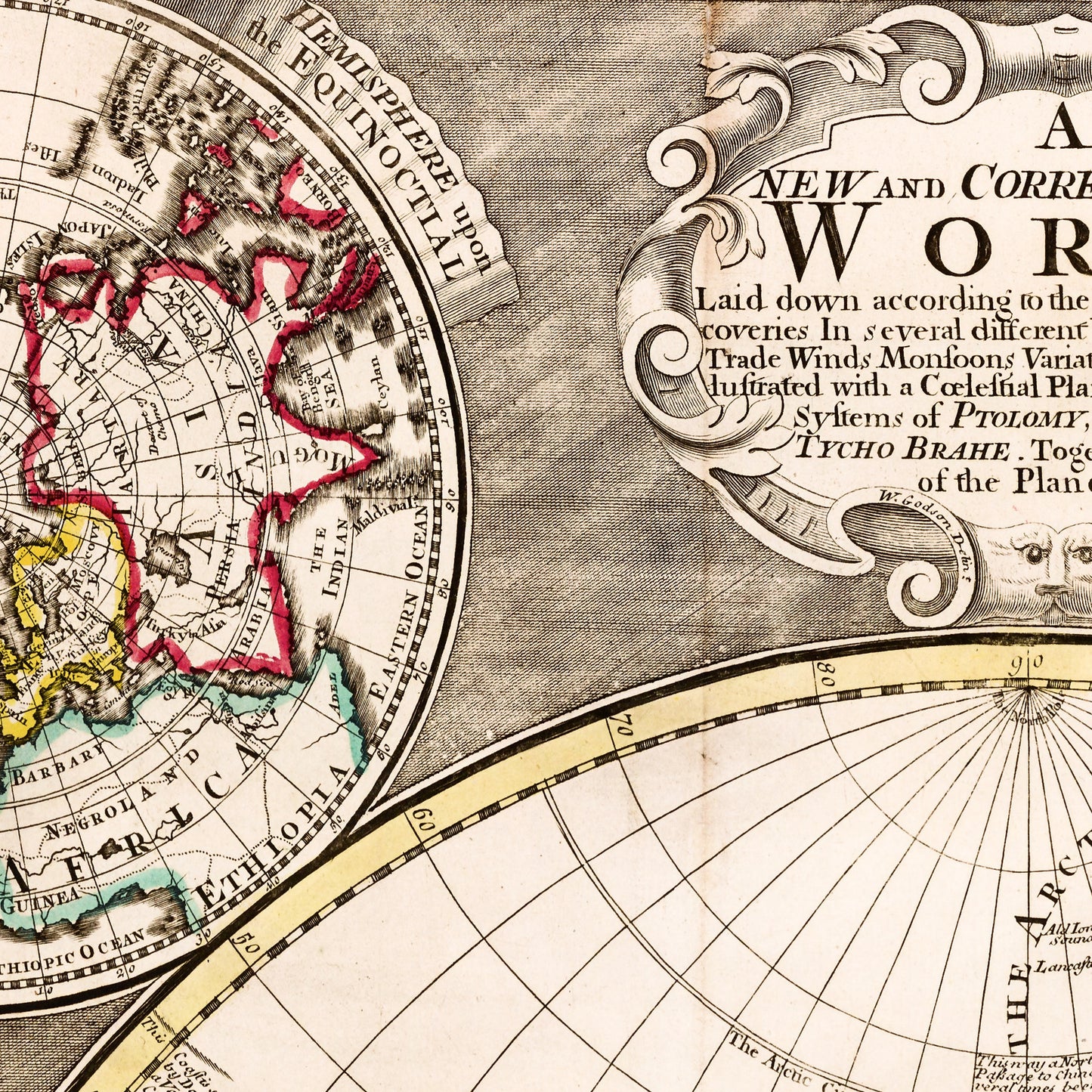 World 1702 - Old Antique Map - Art Print