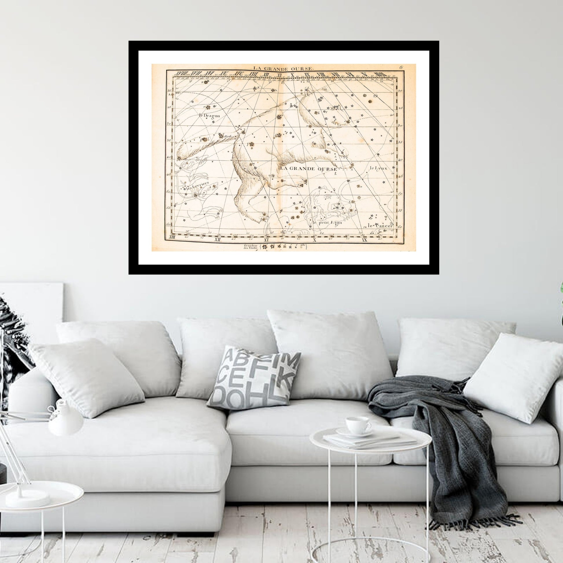 Antique map of Great Bear from 1795 - art print. Vintage poster from the old maps of Astronomy collection