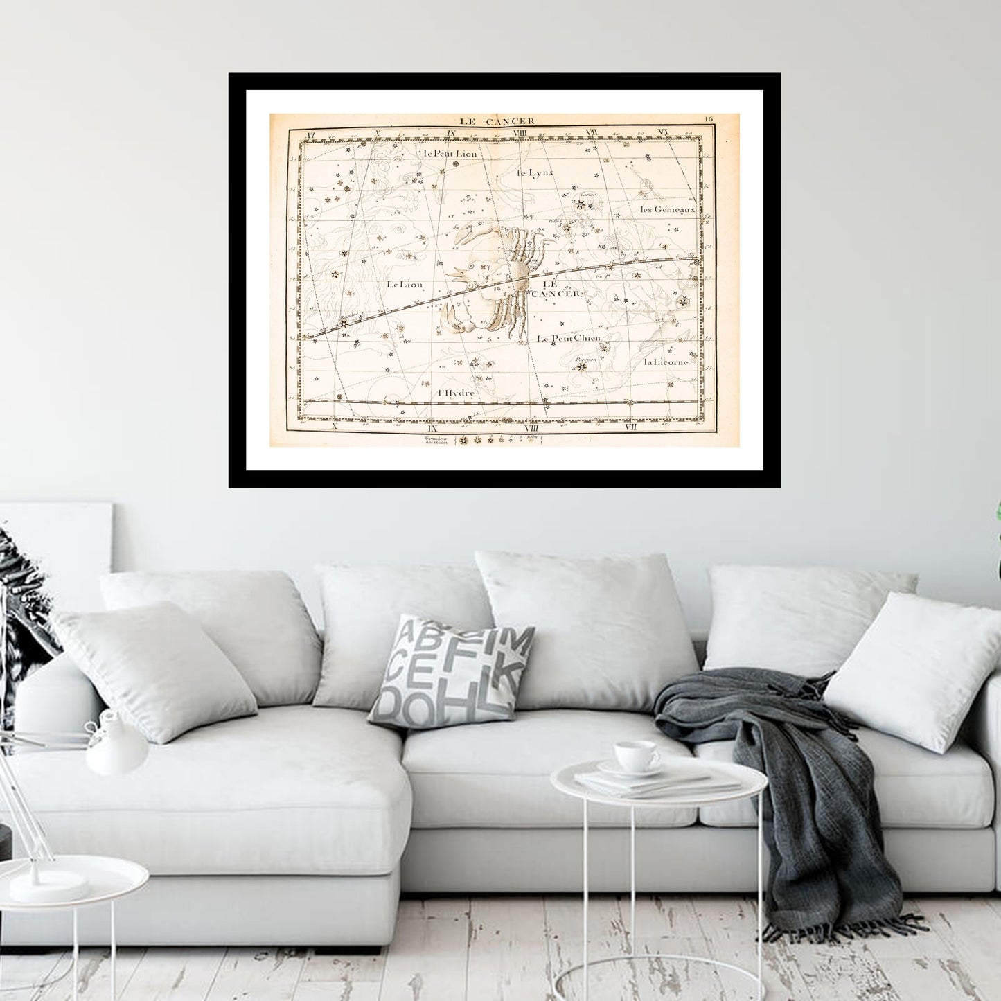 Antique map of Crab Cancer from 1795 - art print. Vintage poster from the old maps of Astronomy collection