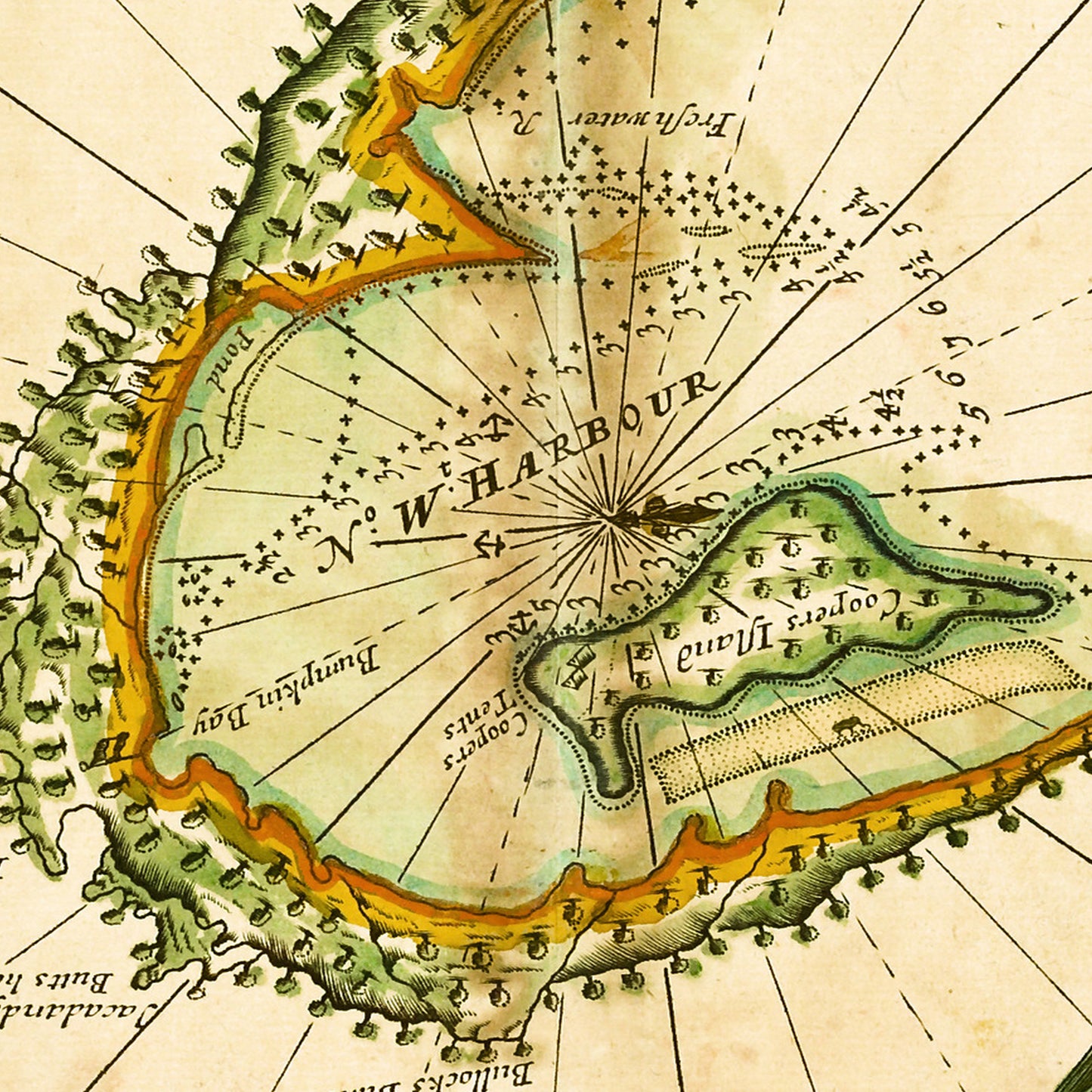 Mauritius Africa 1702 - Old Antique Map - Art Print