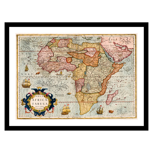 Antique map of Africa from 1623 - art print. Vintage poster from the old maps of Africa collection