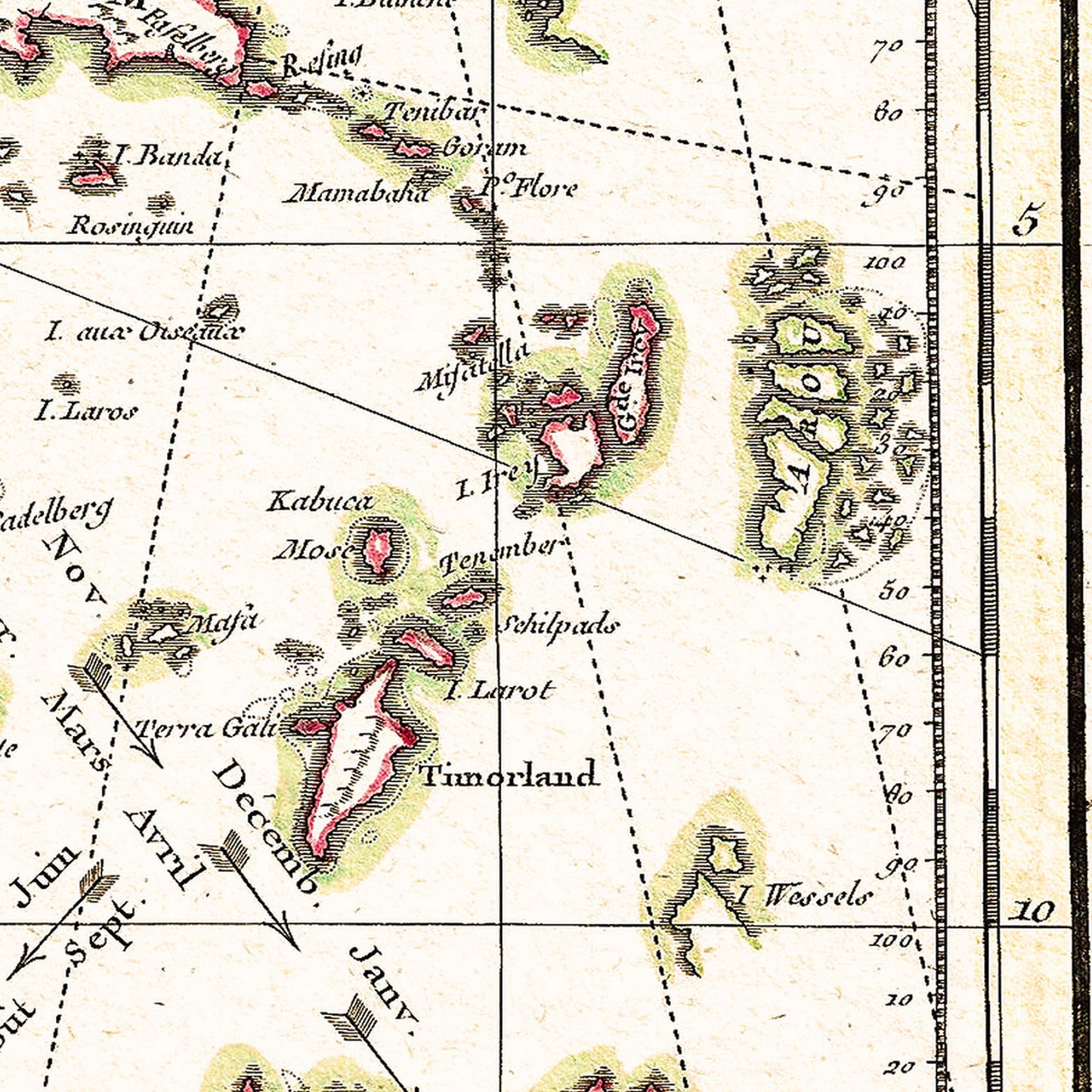 Java Sumatra Borneo Indonesia 1770 - Old Antique Map - Art Print