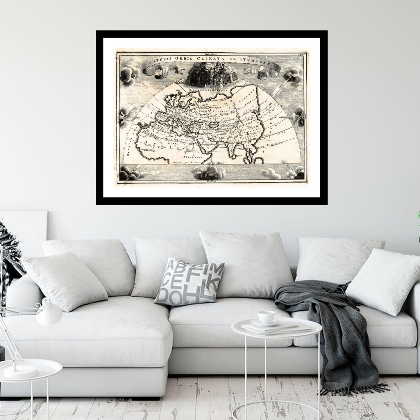 Antique map of Asia Europe from 1700 - art print. Vintage poster from the old maps of Asia collection