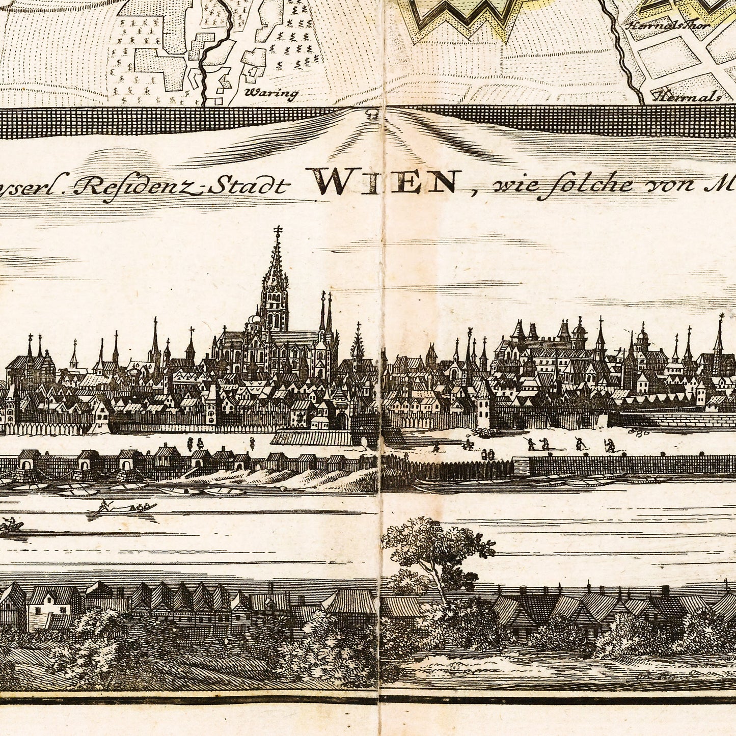 Vienna Austria 1716 - Old Antique Map - Art Print