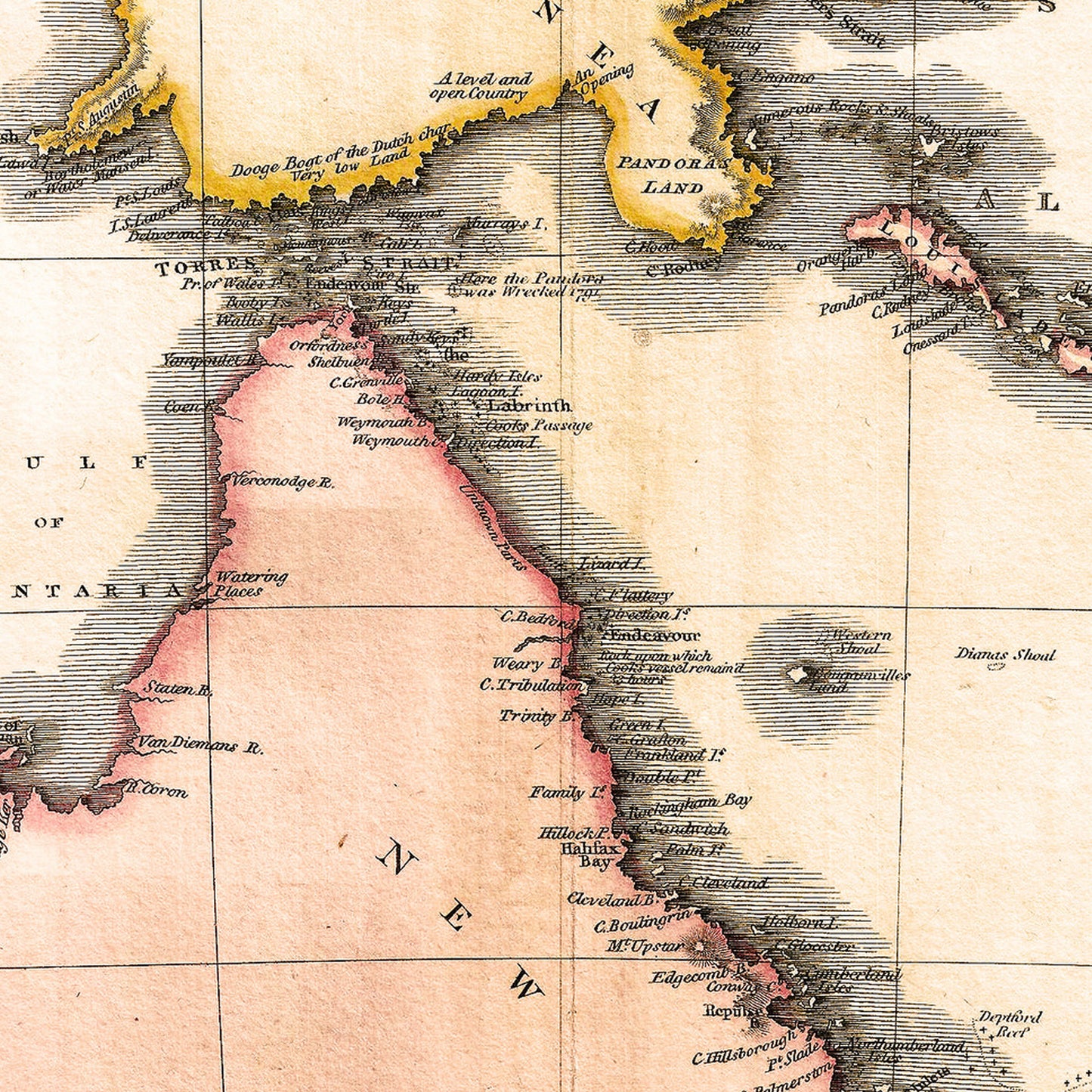 Australia New Zealand 1818 - Old Antique Map - Art Print