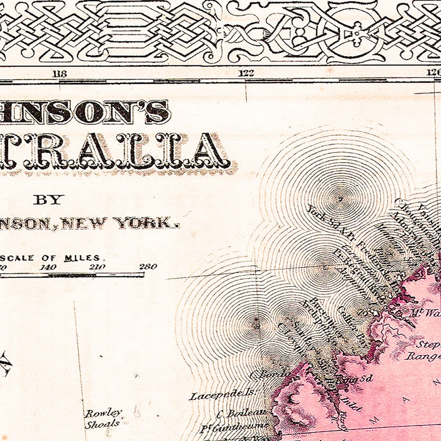 Australia 1865 - Old Antique Map - Art Print