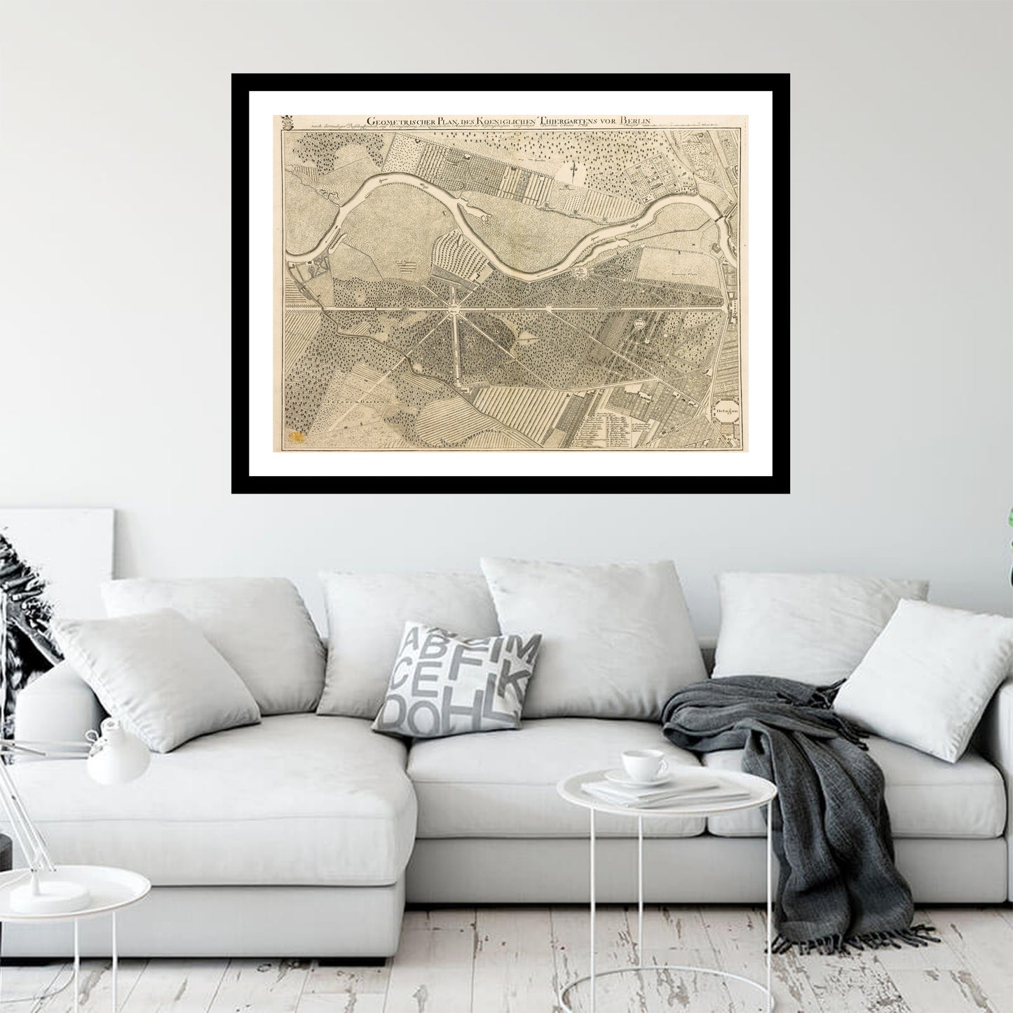 Antique map of Berlin from 1765 - art print. Vintage poster from the old maps of Germany collection