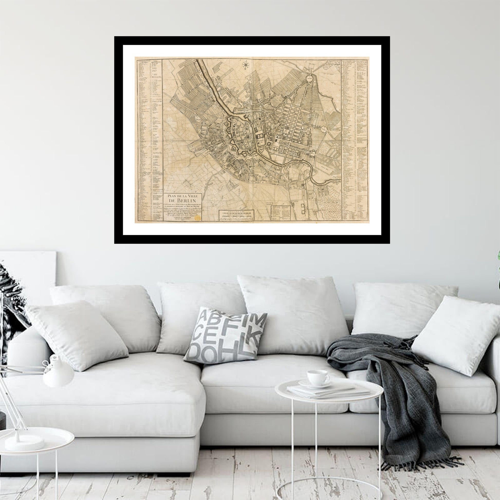 Antique map of Berlin from 1757 - art print. Vintage poster from the old maps of Germany collection