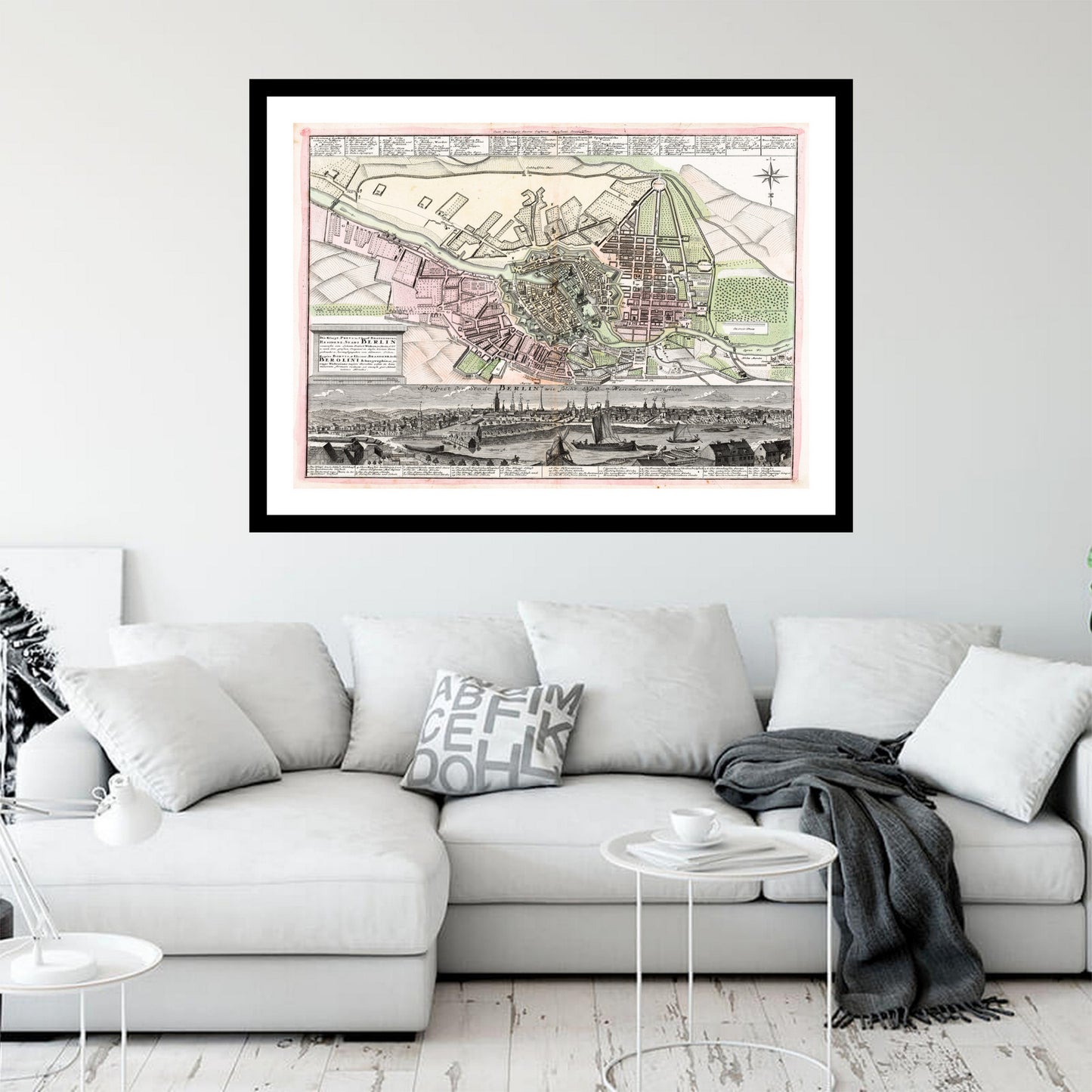 Antique map of Berlin from 1716 - art print. Vintage poster from the old maps of Germany collection