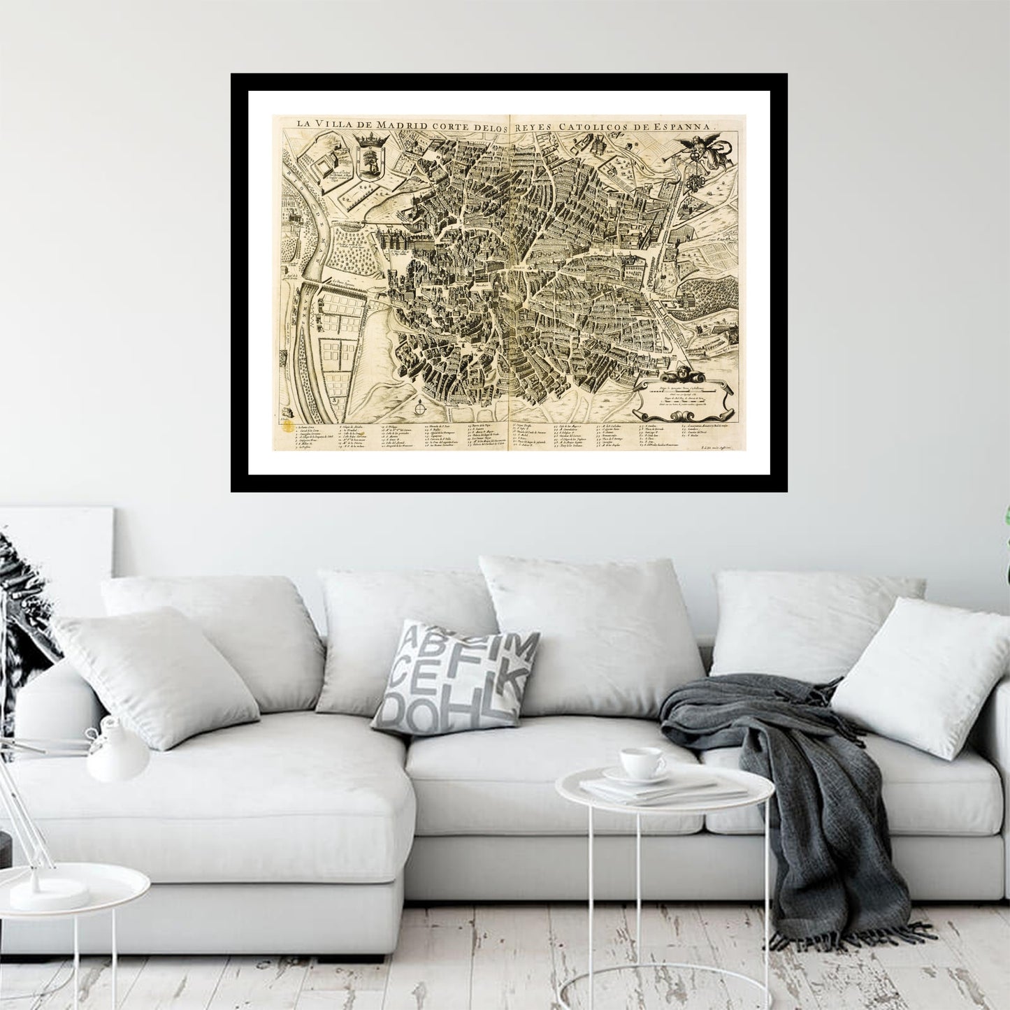 Antique map of Madrid from 1657 - art print. Vintage poster from the old maps of Spain collection