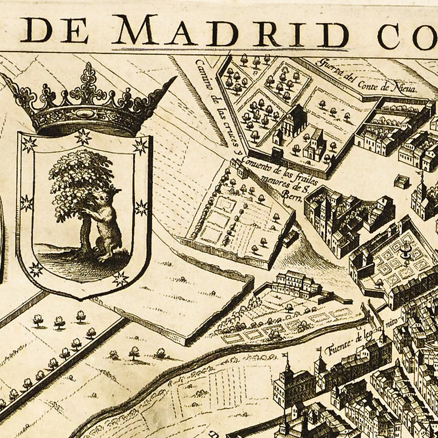 Madrid Spain 1657 - Old Antique Map - Art Print