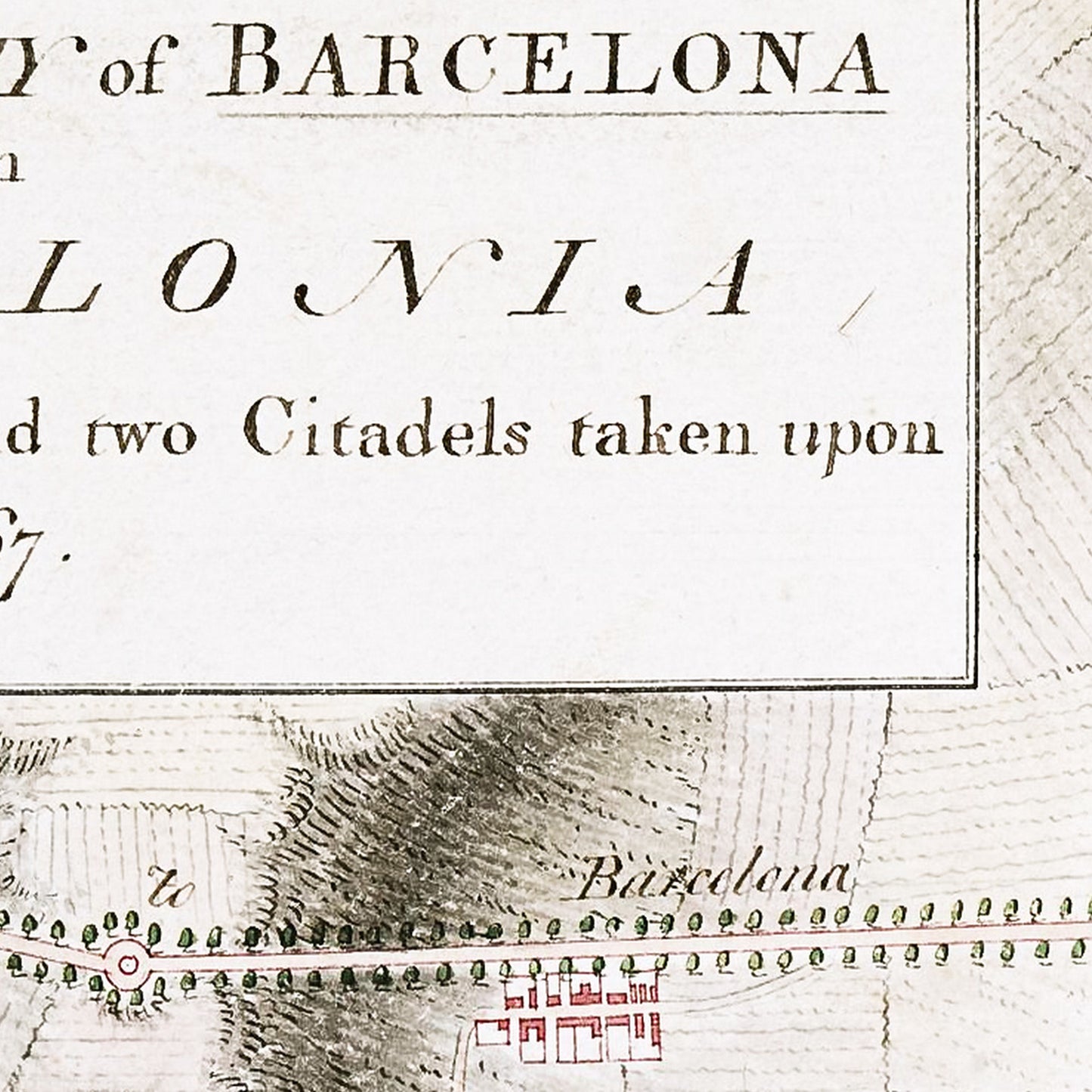 Barcelona Spain 1767 - Old Antique Map - Art Print