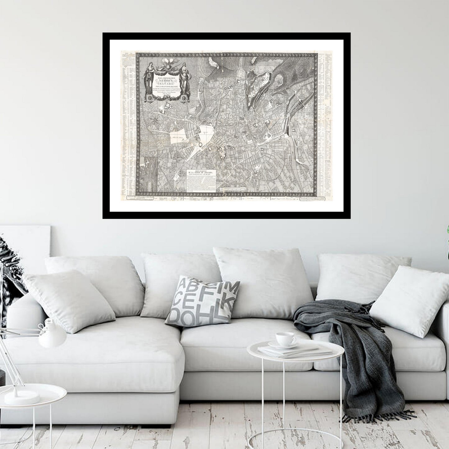 Antique map of Granada from 1831 - art print. Vintage poster from the old maps of Spain collection