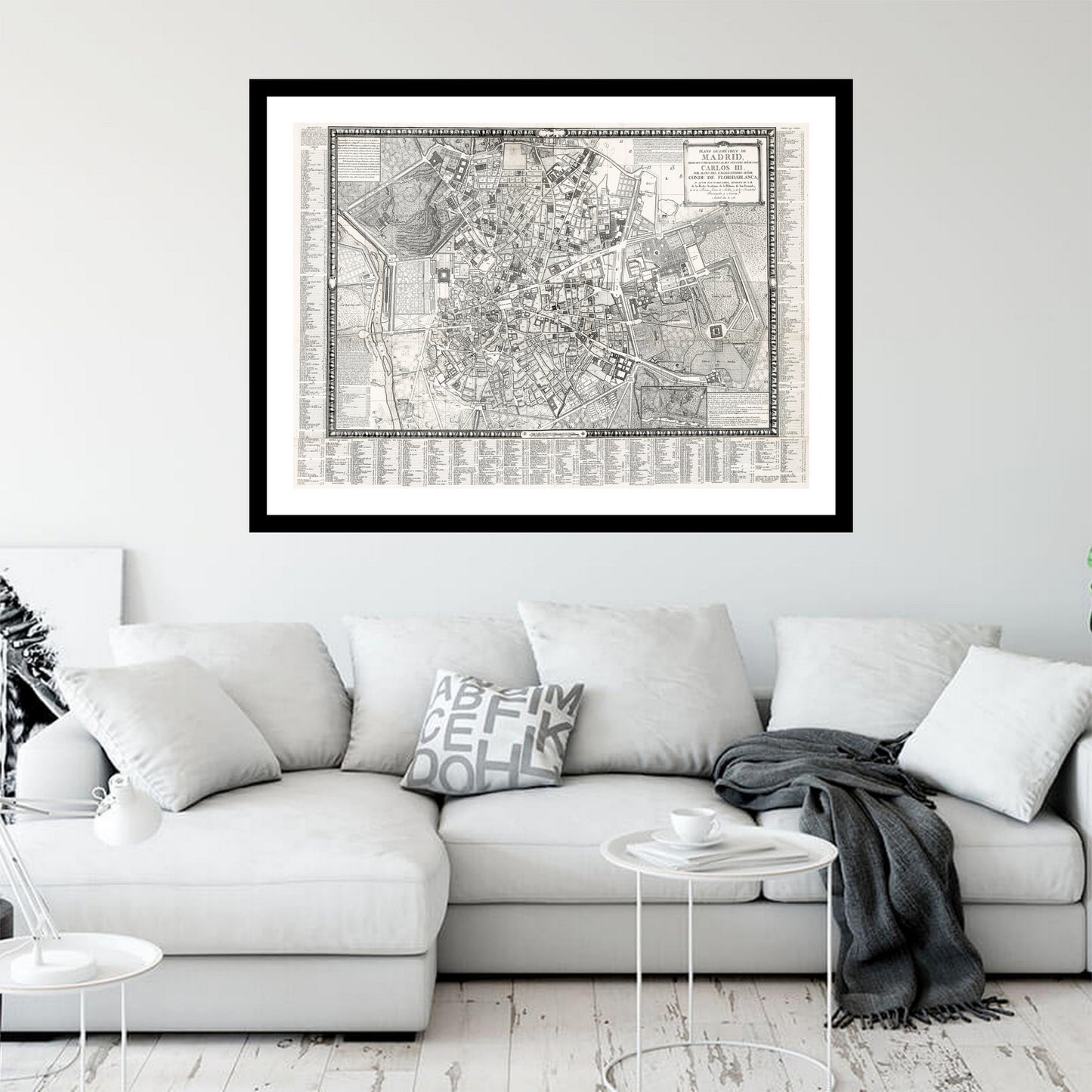 Antique map of Madrid from 1785 - art print. Vintage poster from the old maps of Spain collection