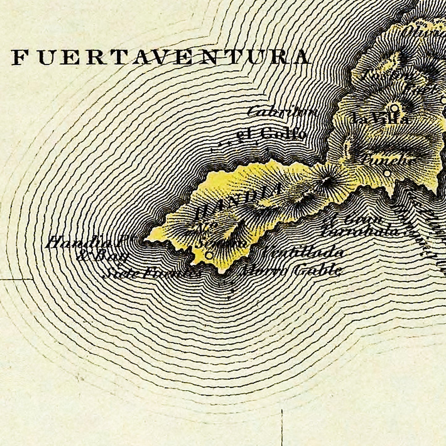 Canary Islands Spain 1823 - Old Antique Map - Art Print