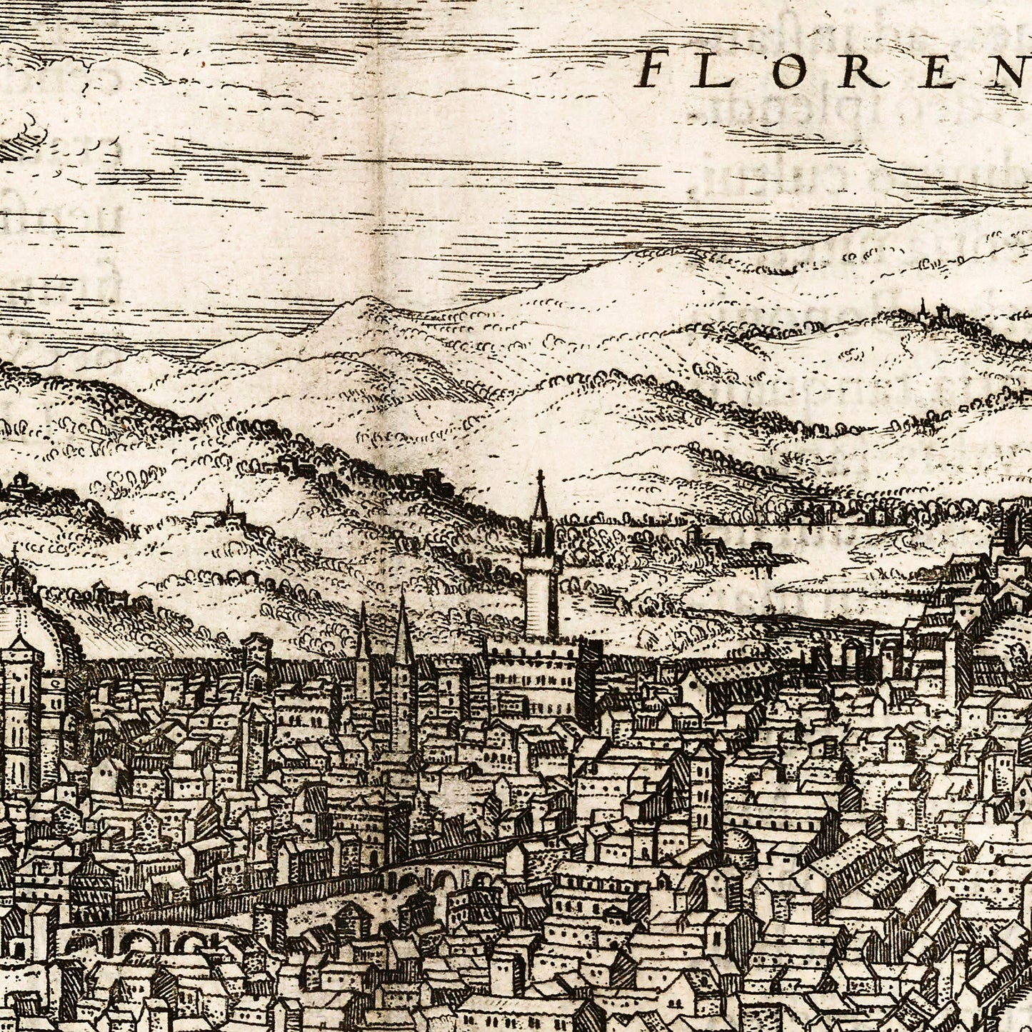 Genoa Florence Italy 1575 - Old Antique Map - Art Print