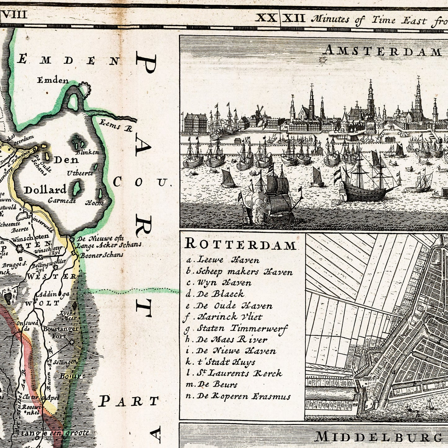 Netherlands 1732 - Old Antique Map - Art Print